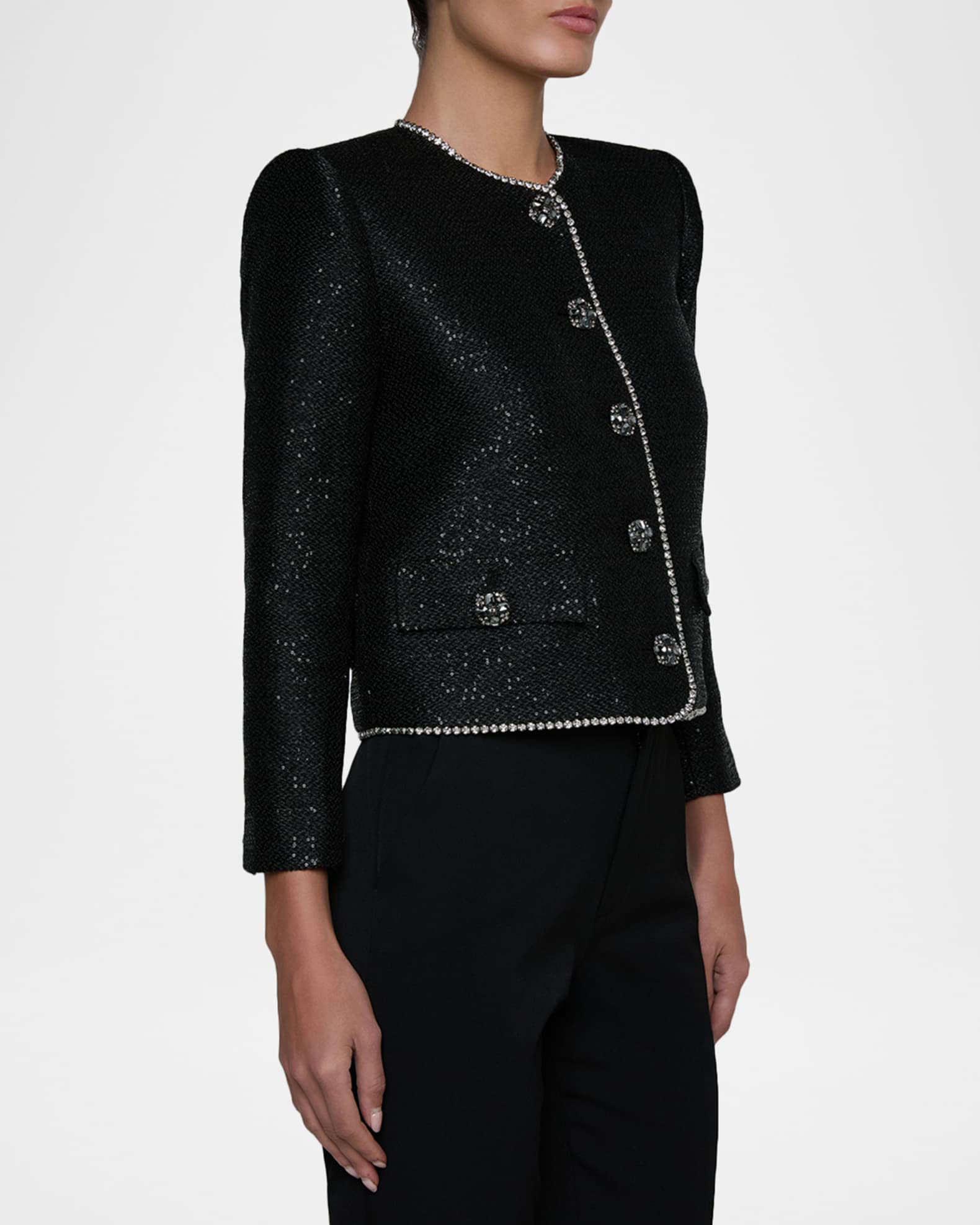 L'Agence Zell Sequined Tweed Jacket | Neiman Marcus