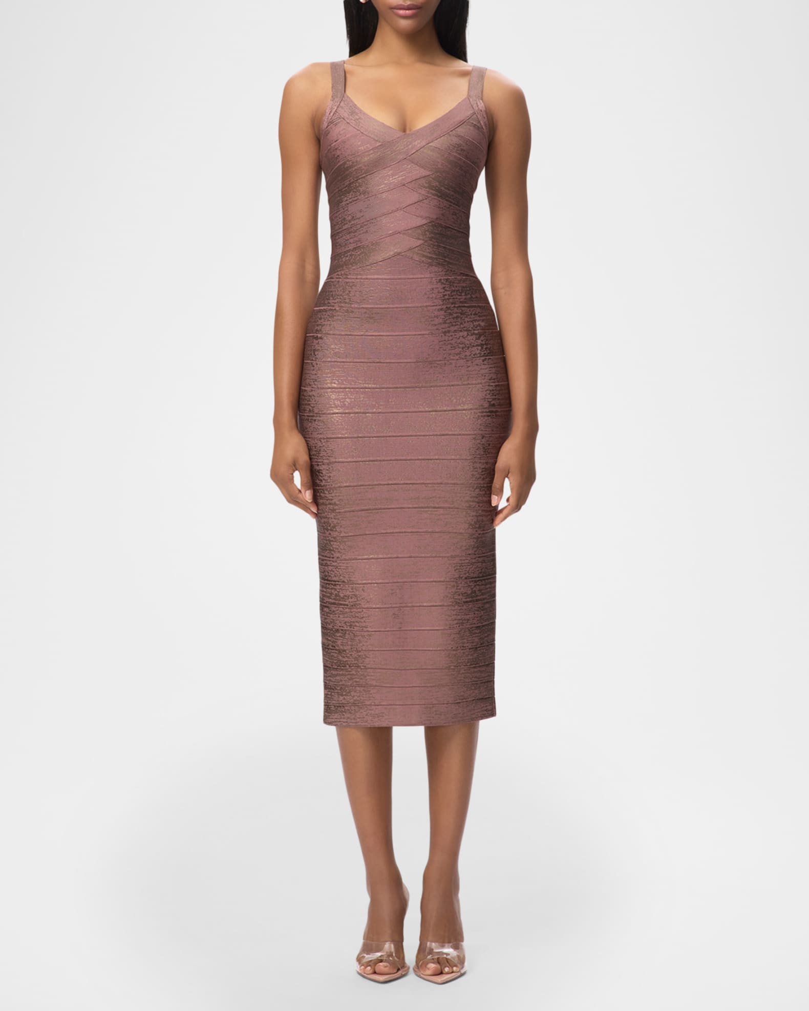 Herve Leger The Indie Foil Bandage Dress | Neiman Marcus
