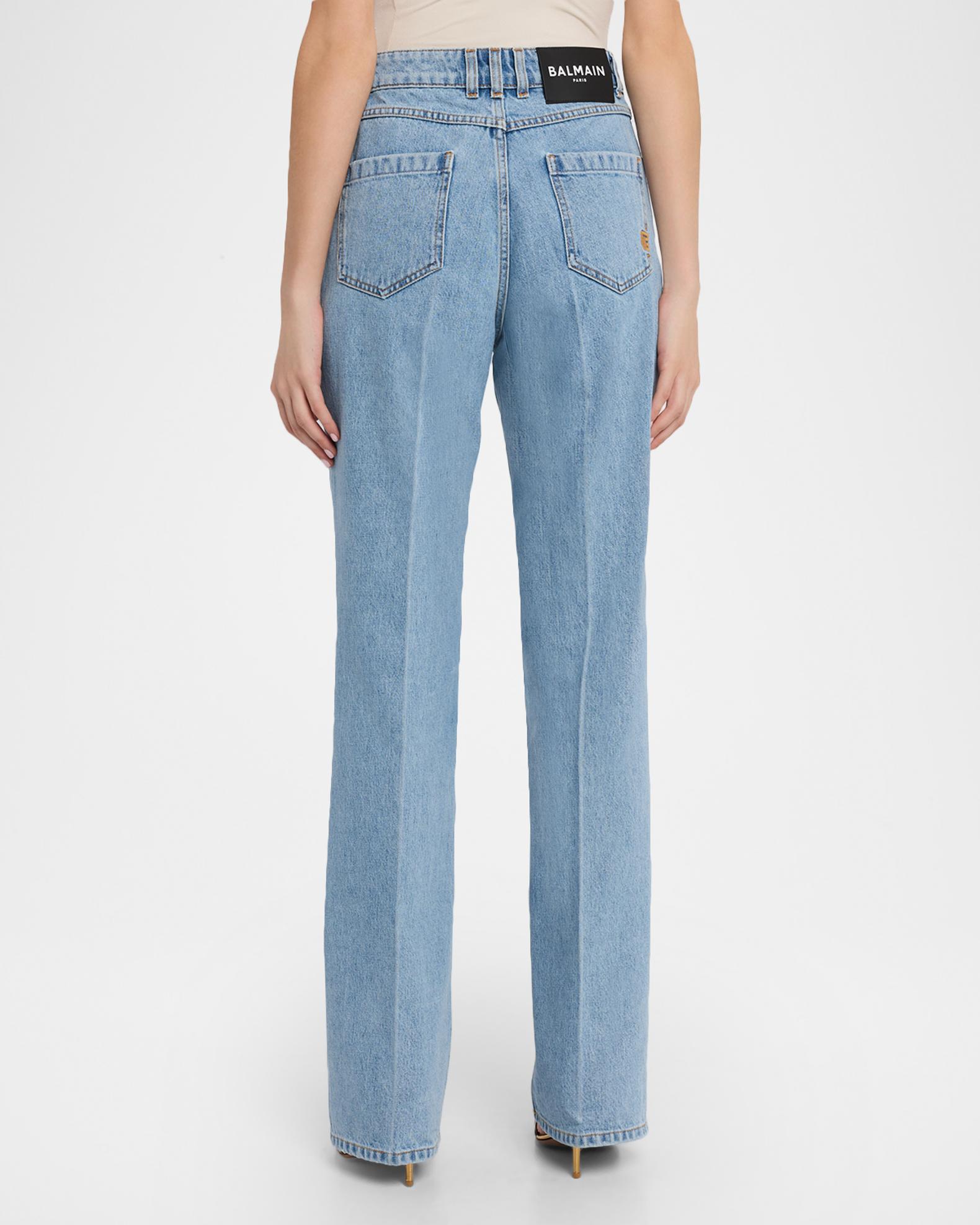Balmain High-Waisted Flared Denim Jeans | Neiman Marcus