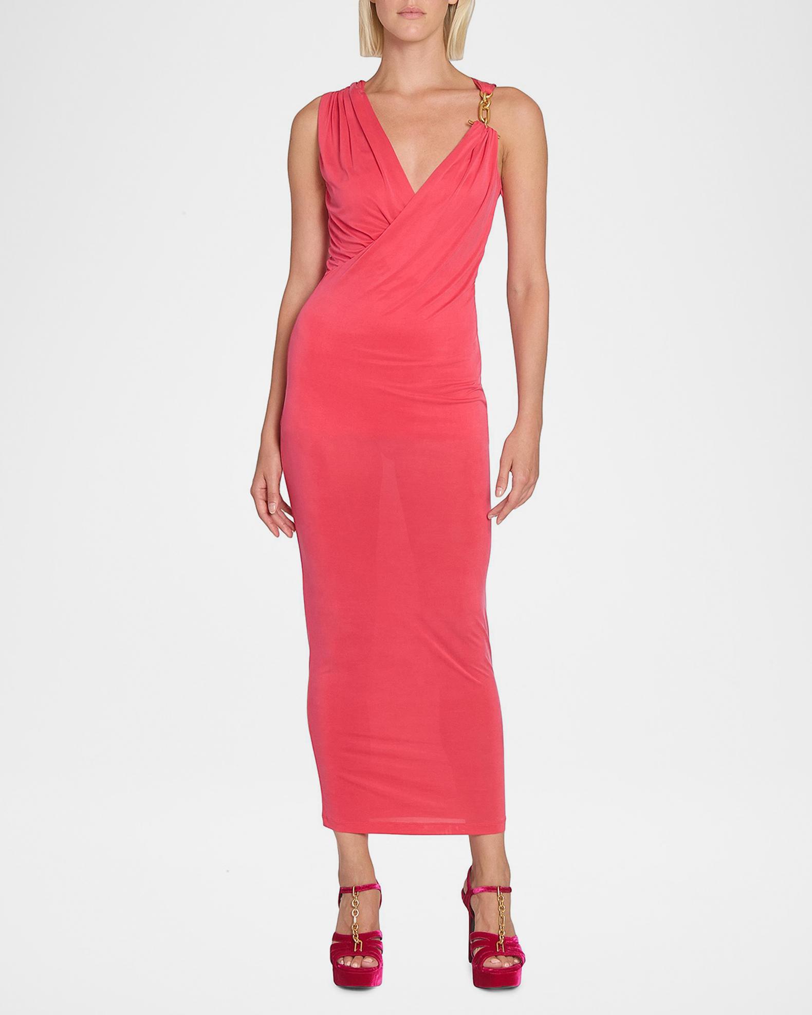 balmain jersey dress Long jersey dress with leg slit black black - Women