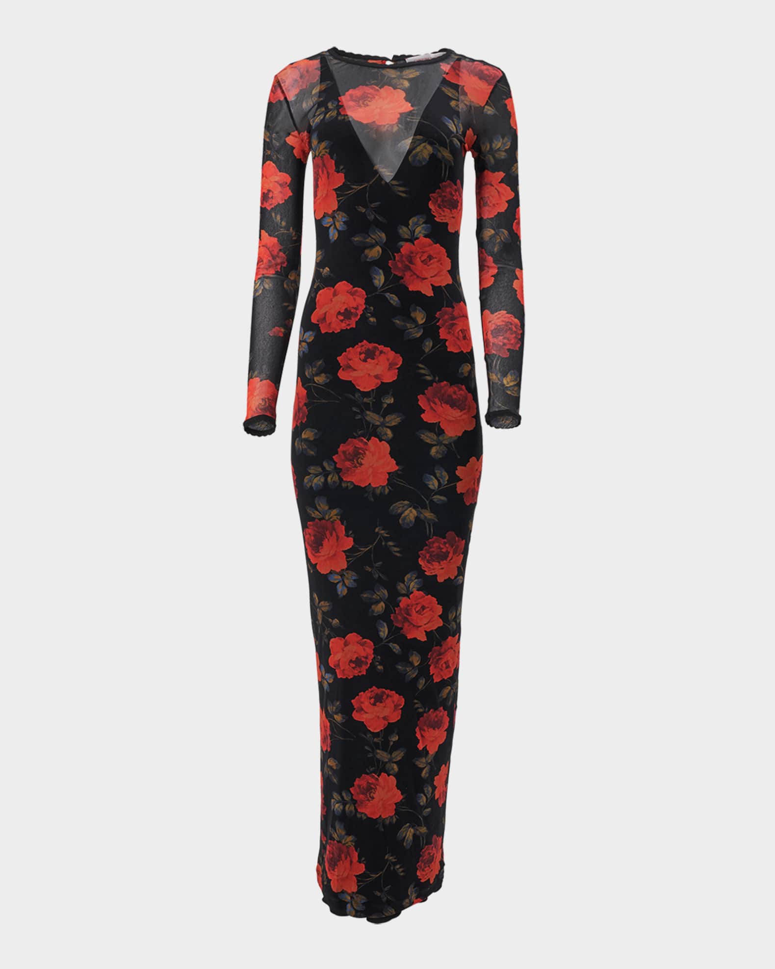 classy bodycon dress Black and White Floral Print Mesh Long Sleeve Bodycon Midi Dress – AX Paris  US main image 0
