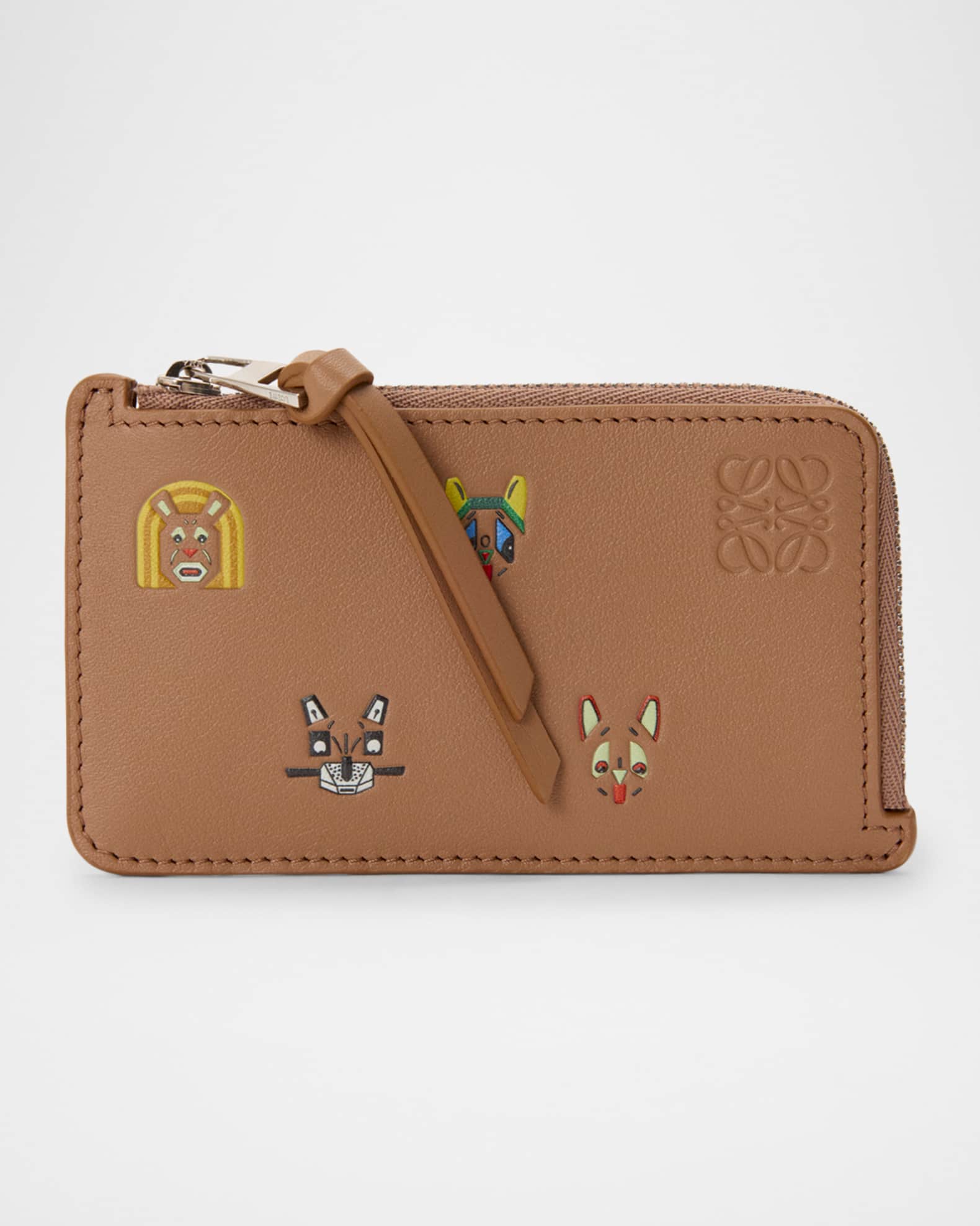 LOEWE レザー キーホルダー バーガンディ Loewe x Louis Wain Zip-Top Wallet in Leather | Neiman Marcus
