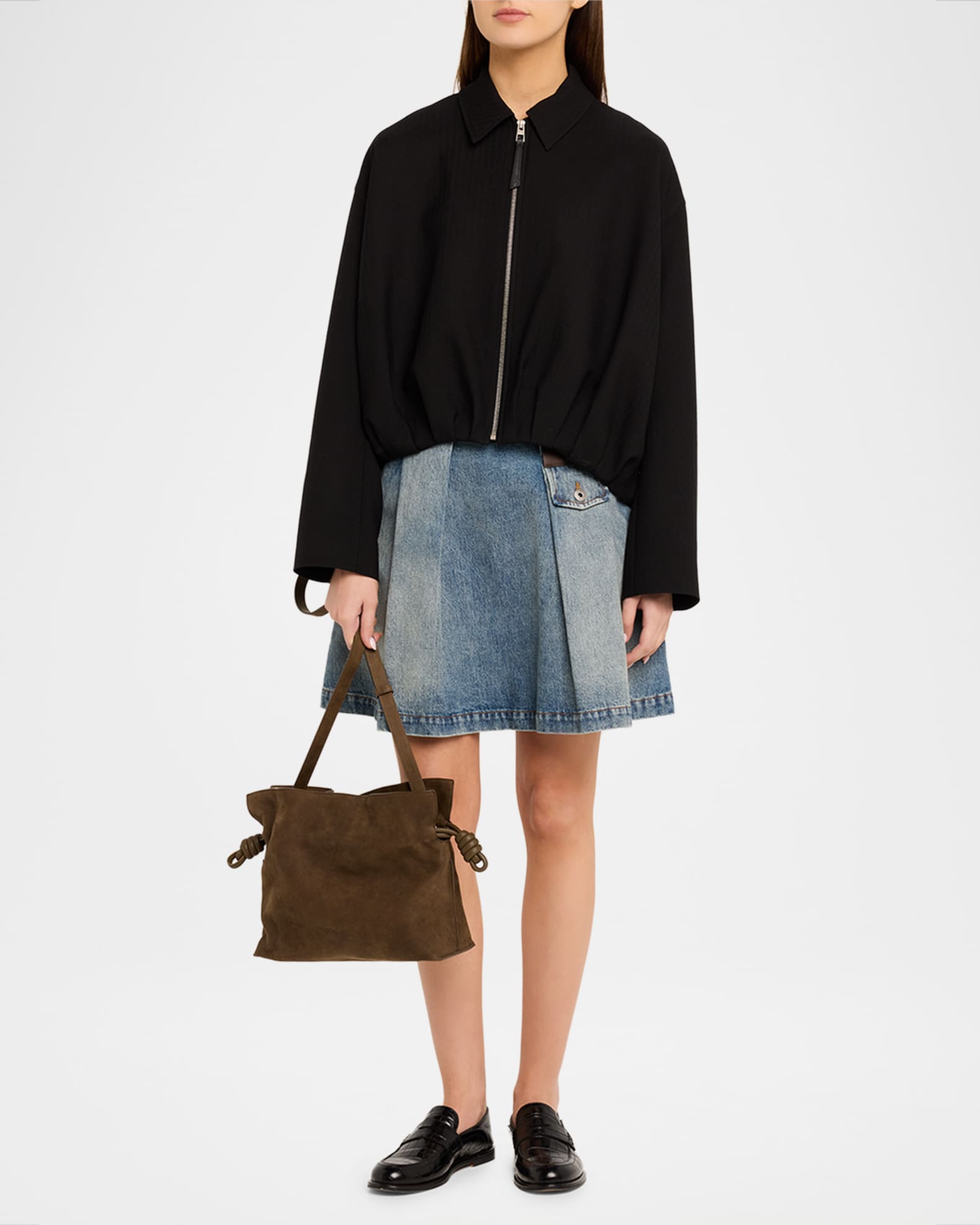Loewe Flamenco Clutch Bag in Nubuck Leather | Neiman Marcus