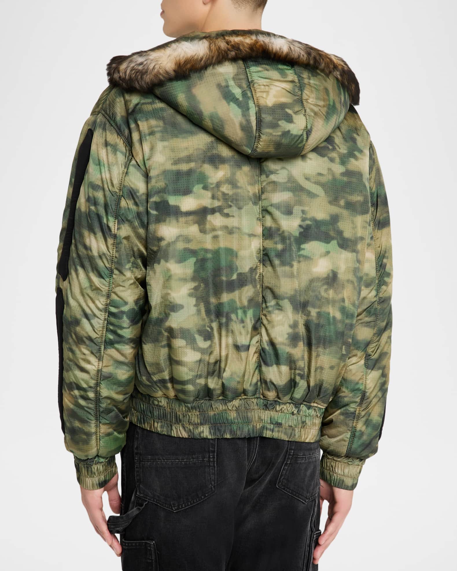 Amiri Men's Bones Camo Hooded Down Jacket | Neiman Marcus
