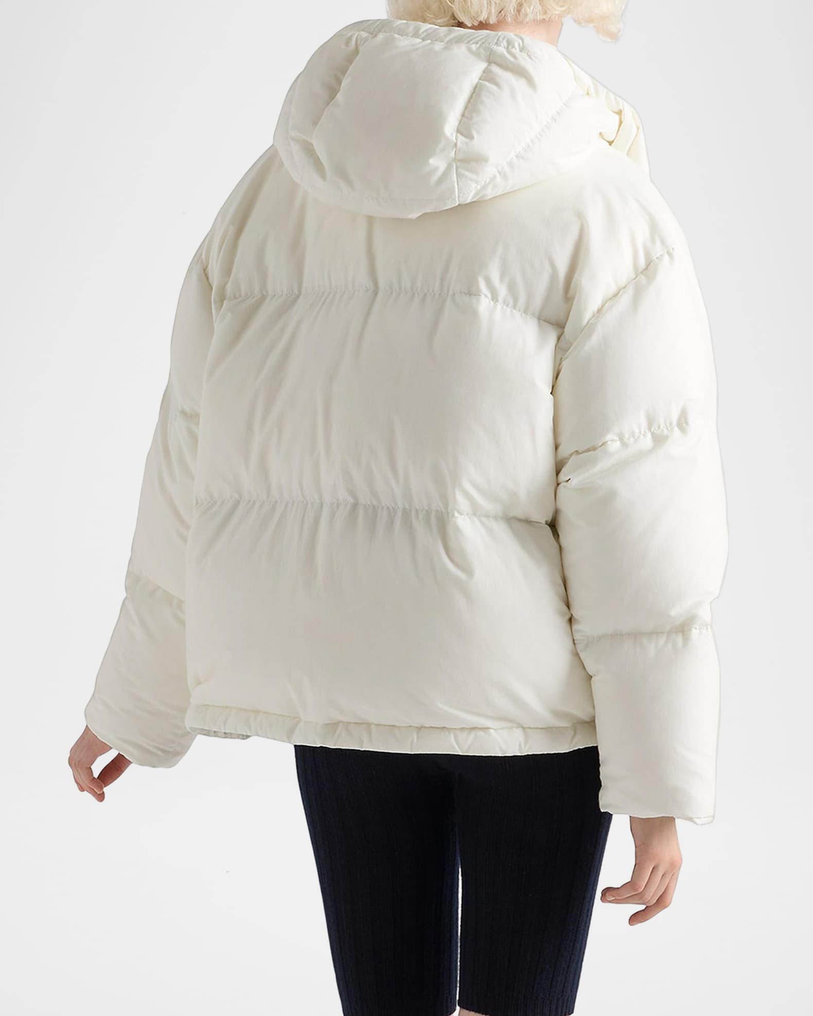 Prada Medium-Weight Hooded Down Jacket | Neiman Marcus