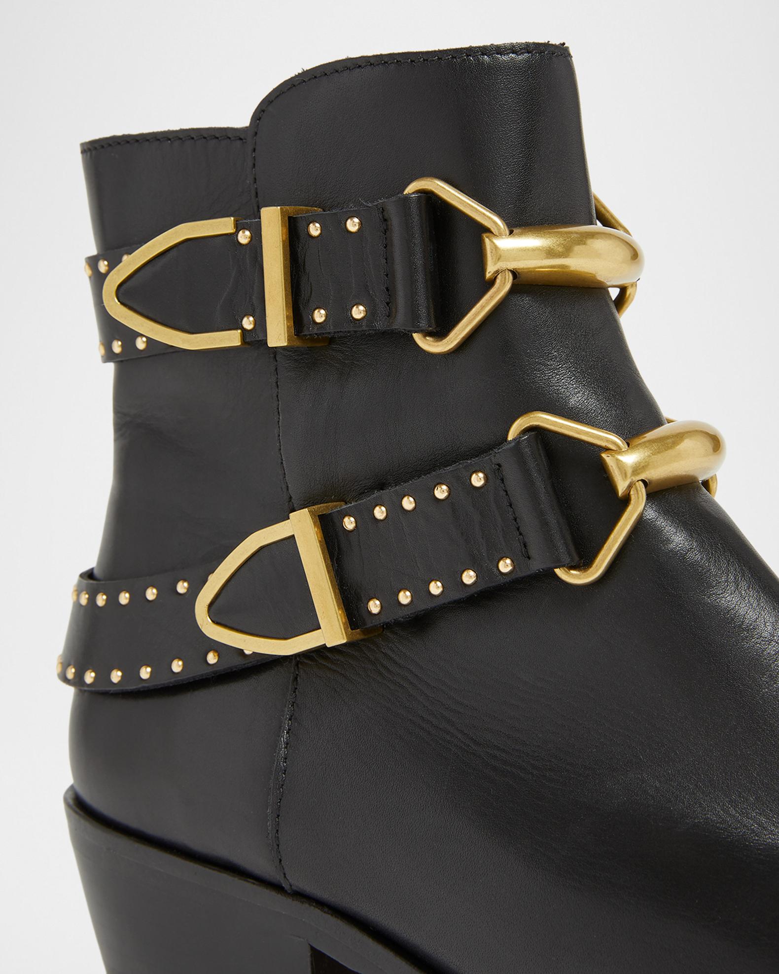 Isabel Marant Zalya Studded Leather Buckle Ankle Boots | Neiman Marcus