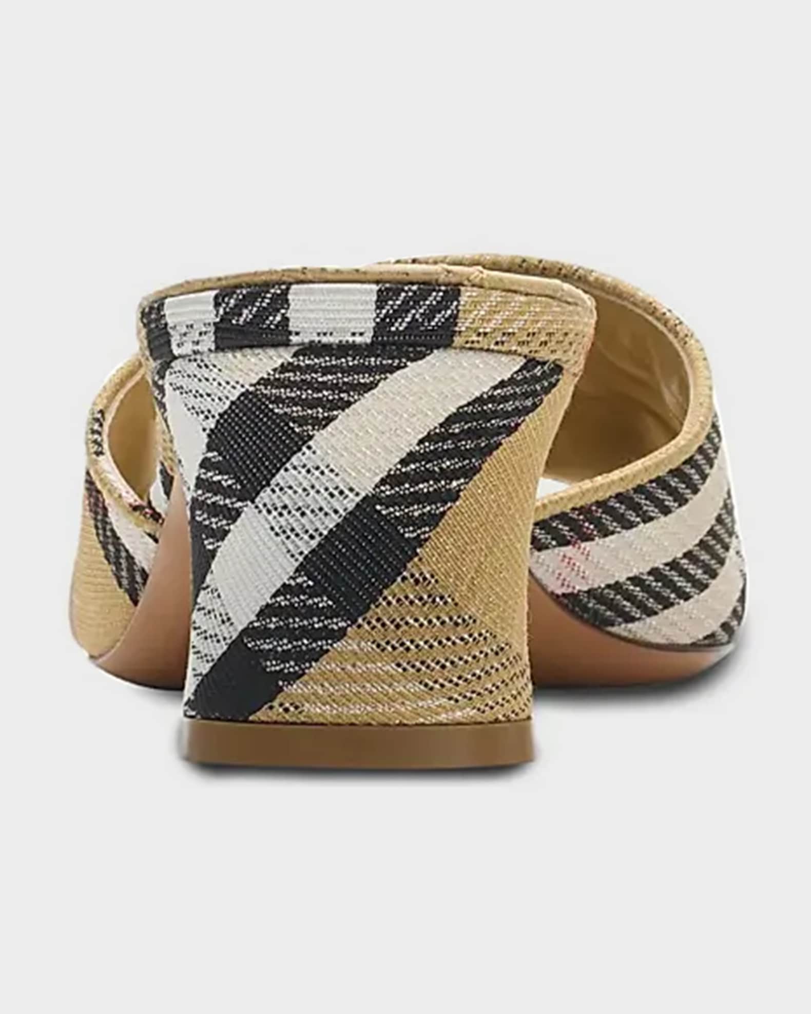 Burberry Sloane Check Flat Slide Sandals | Neiman Marcus