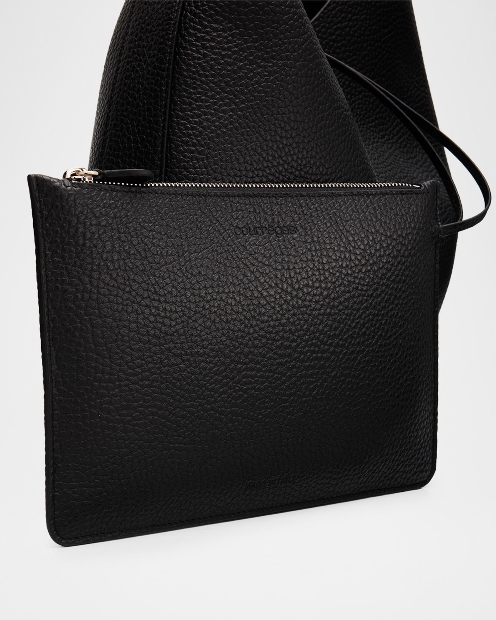 Courreges Holy Grained Leather Hobo Bag | Neiman Marcus
