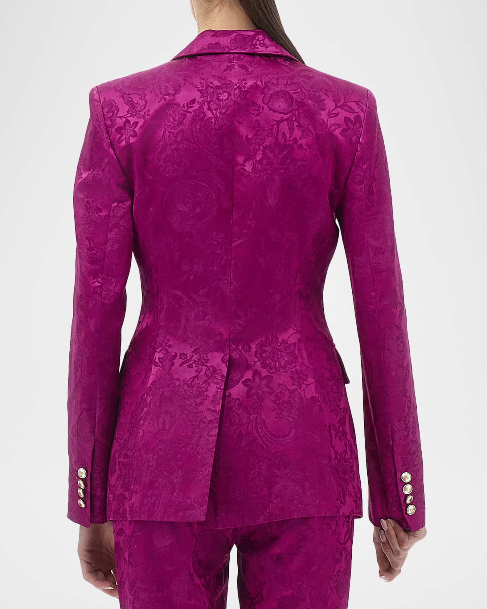 Roberto Cavalli Florentine Satin Jacquard Single-Breasted Blazer