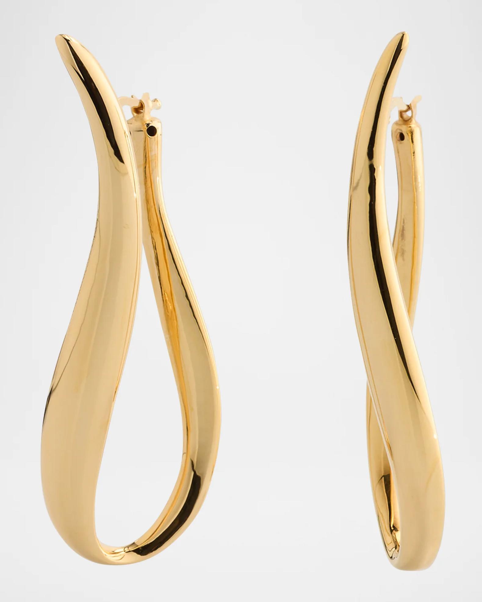 Lisa Nik 18K Yellow Gold Wavy Drop Earrings | Neiman Marcus