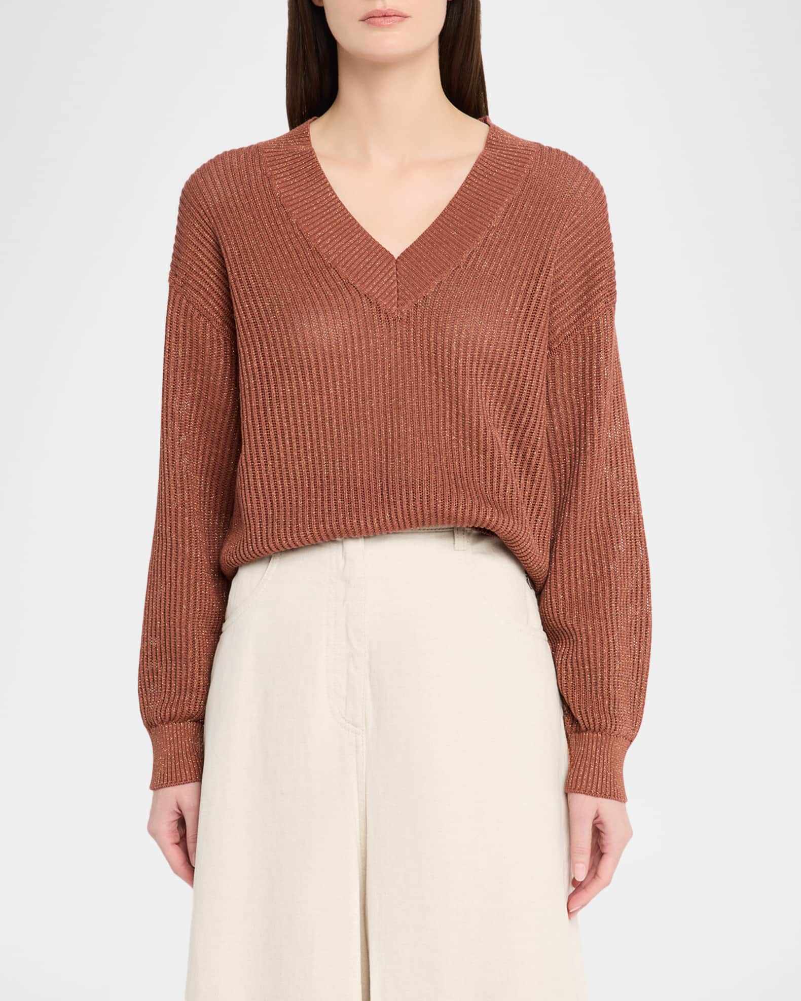 BRUNELLO CUCINELLI カシミヤVネック ニット イタリア製 Brunello Cucinelli Vネック カシミアセーター | ニュートラル