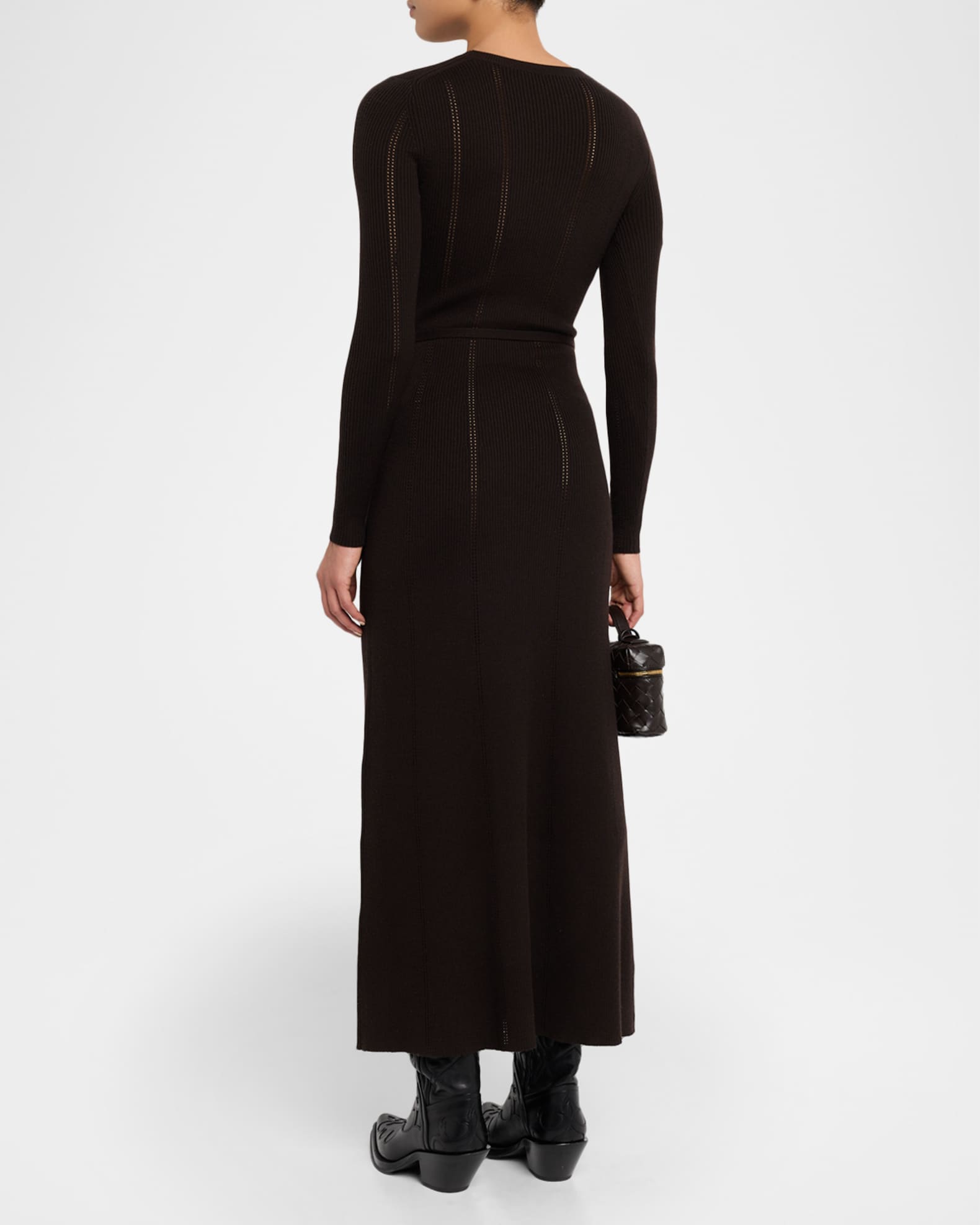 knee length dresses for ladies Lustre Long Sleeve Midi Dress - Bronze main image 1