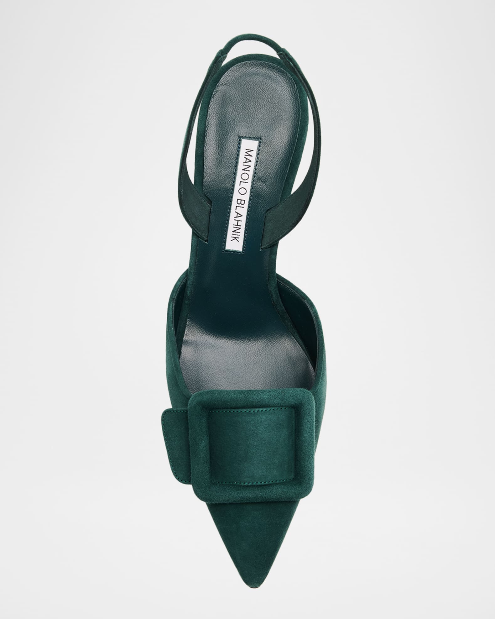 Manolo Blahnik Maysli Suede Buckle Slingback Pumps | Neiman Marcus