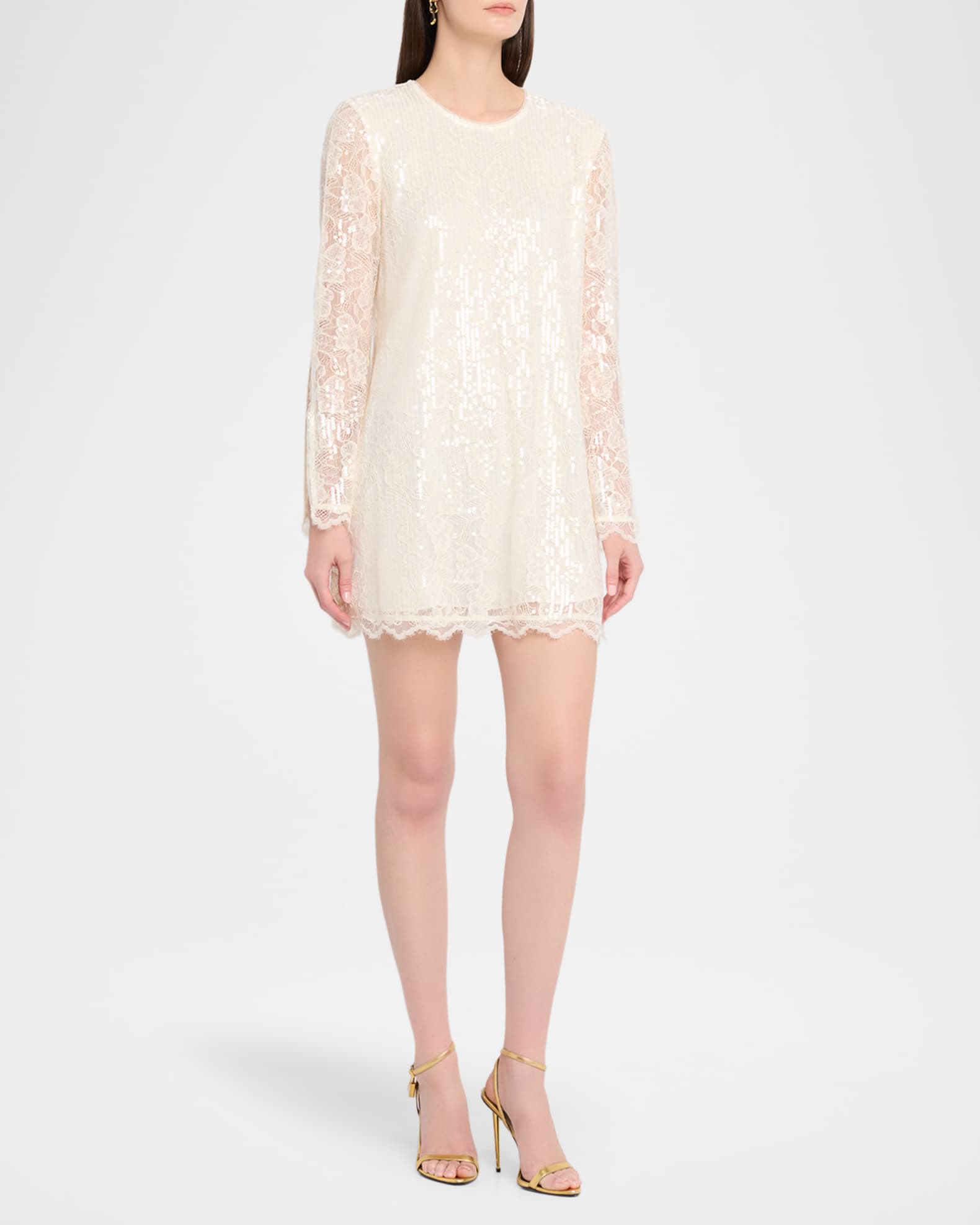 Toccin Gramercy Lace Silk-Trim Mini Dress
