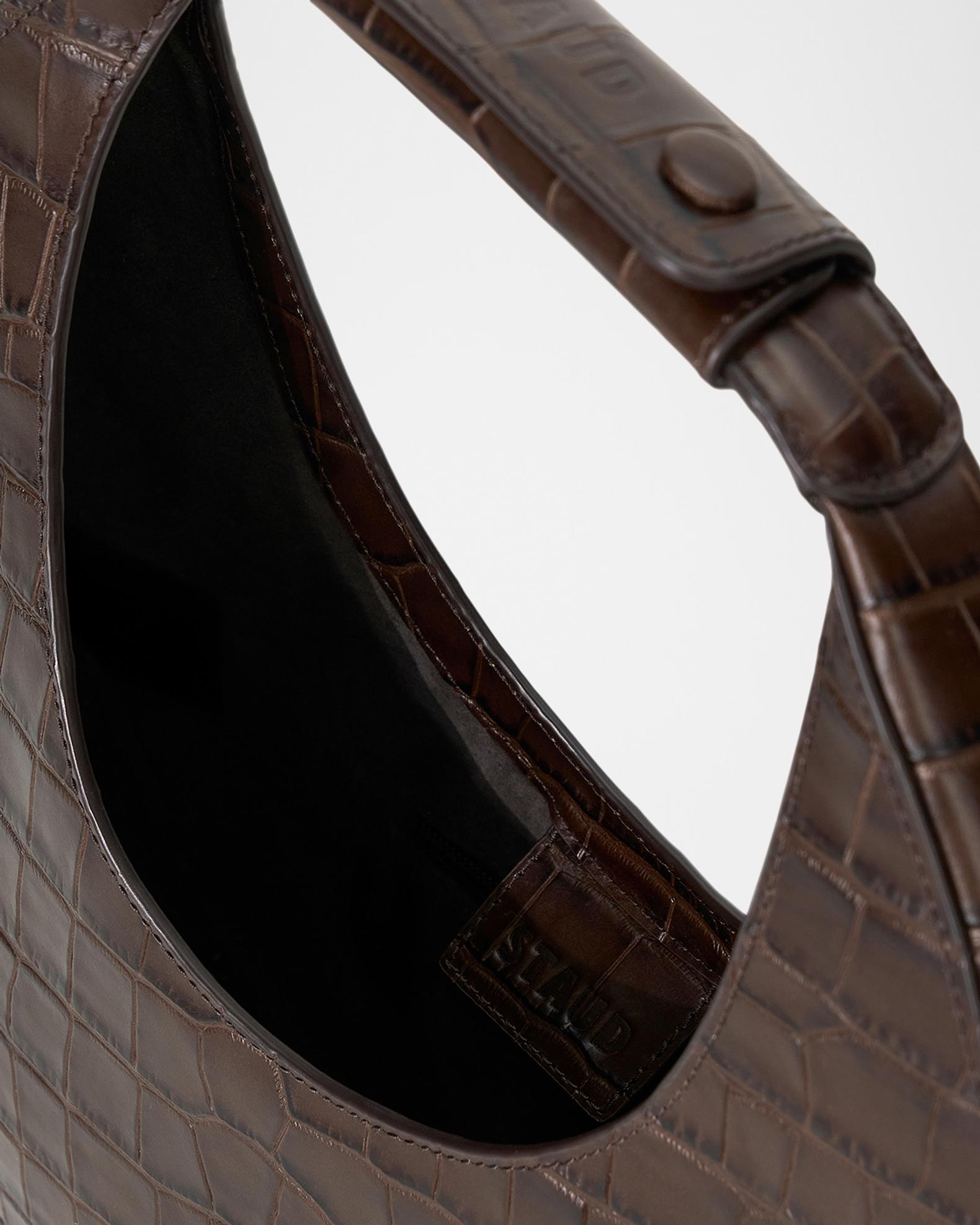 STAUD Moon Croc-Embossed Leather Tote Bag | Neiman Marcus