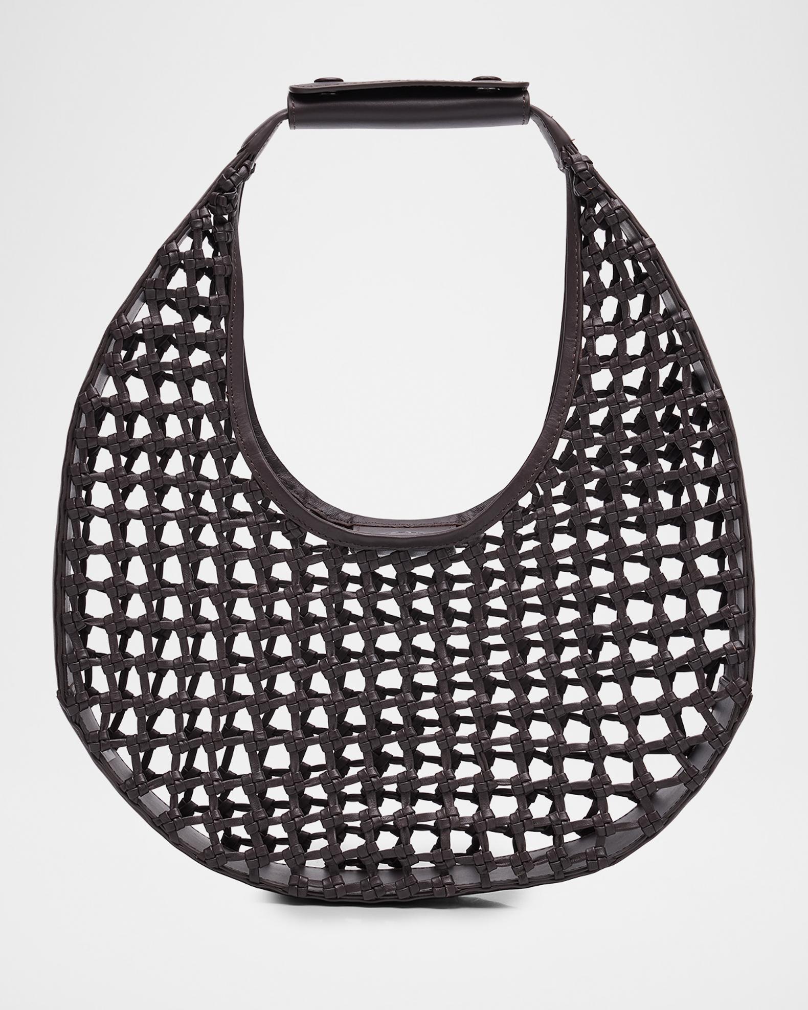 STAUD Moon Open-Knot Leather Shoulder Bag | Neiman Marcus