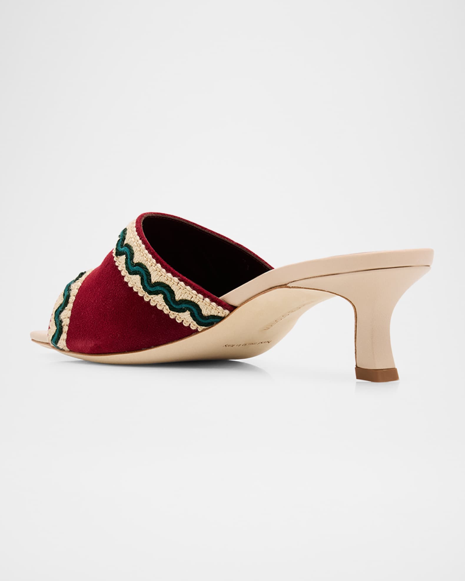 Manolo Blahnik 50mm Marebis Embroidered Kid Suede Mule Sandals