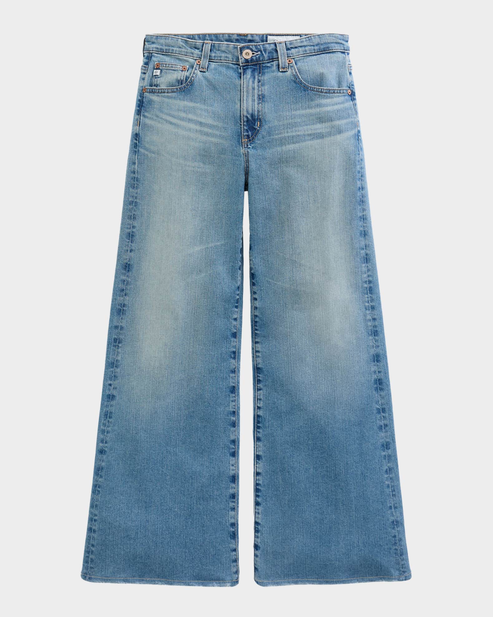 AG Jeans Saige Mid-Rise Wide-Leg Jeans | Neiman Marcus