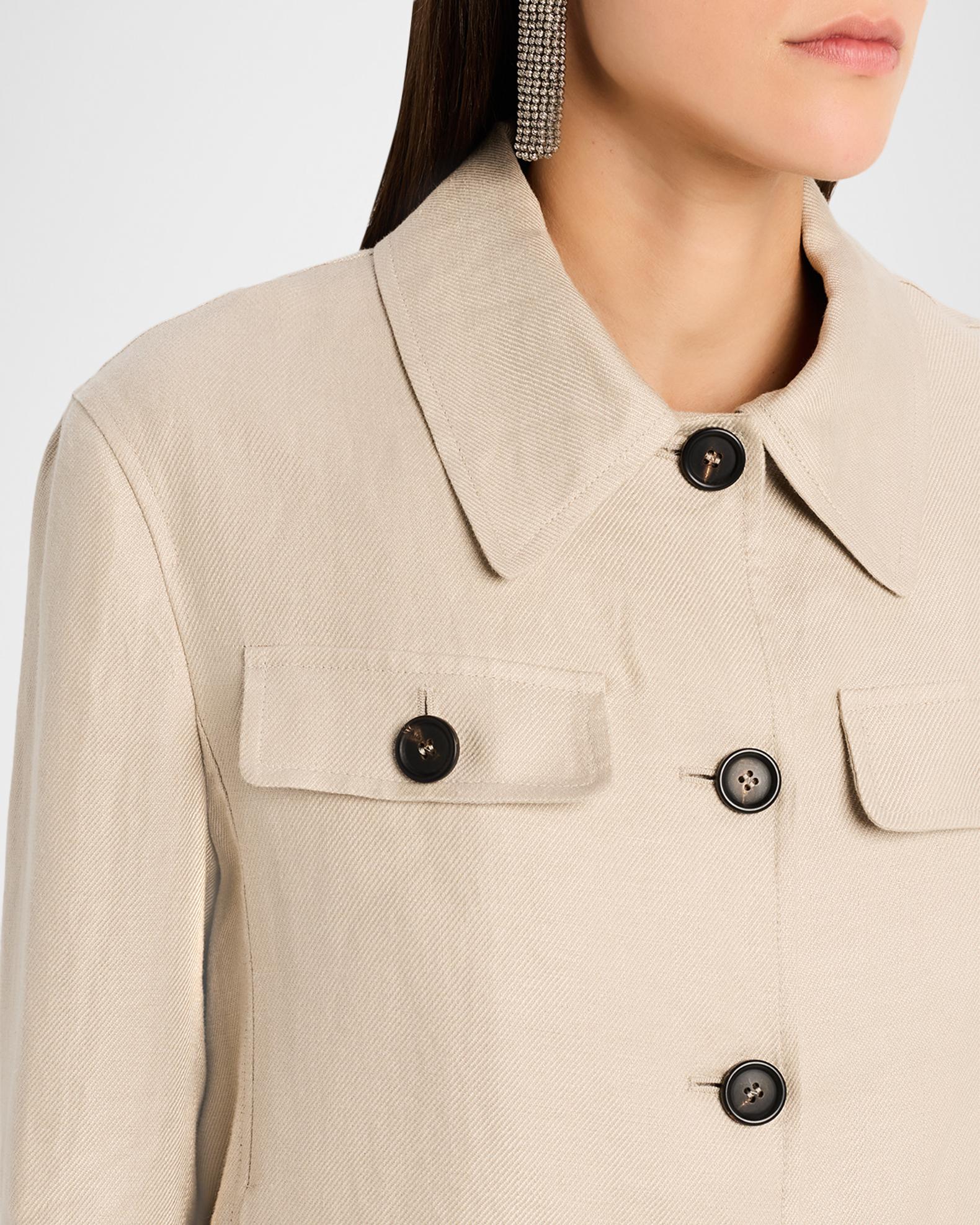 Brunello Cucinelli Structured Linen Twill Single-Breasted Shirt