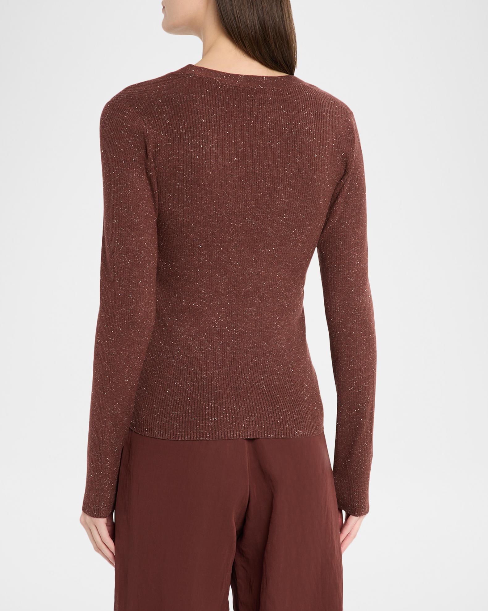 Brunello Cucinelli Shimmering Cashmere Stretch Rib V-Neck Cardigan