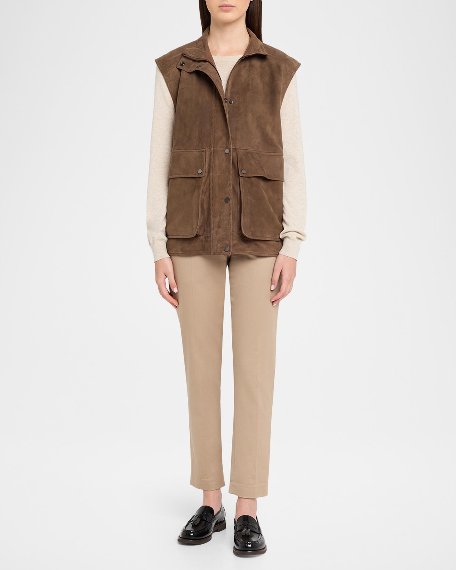 Brunello Cucinelli Couture Suede Utility Vest | Neiman Marcus