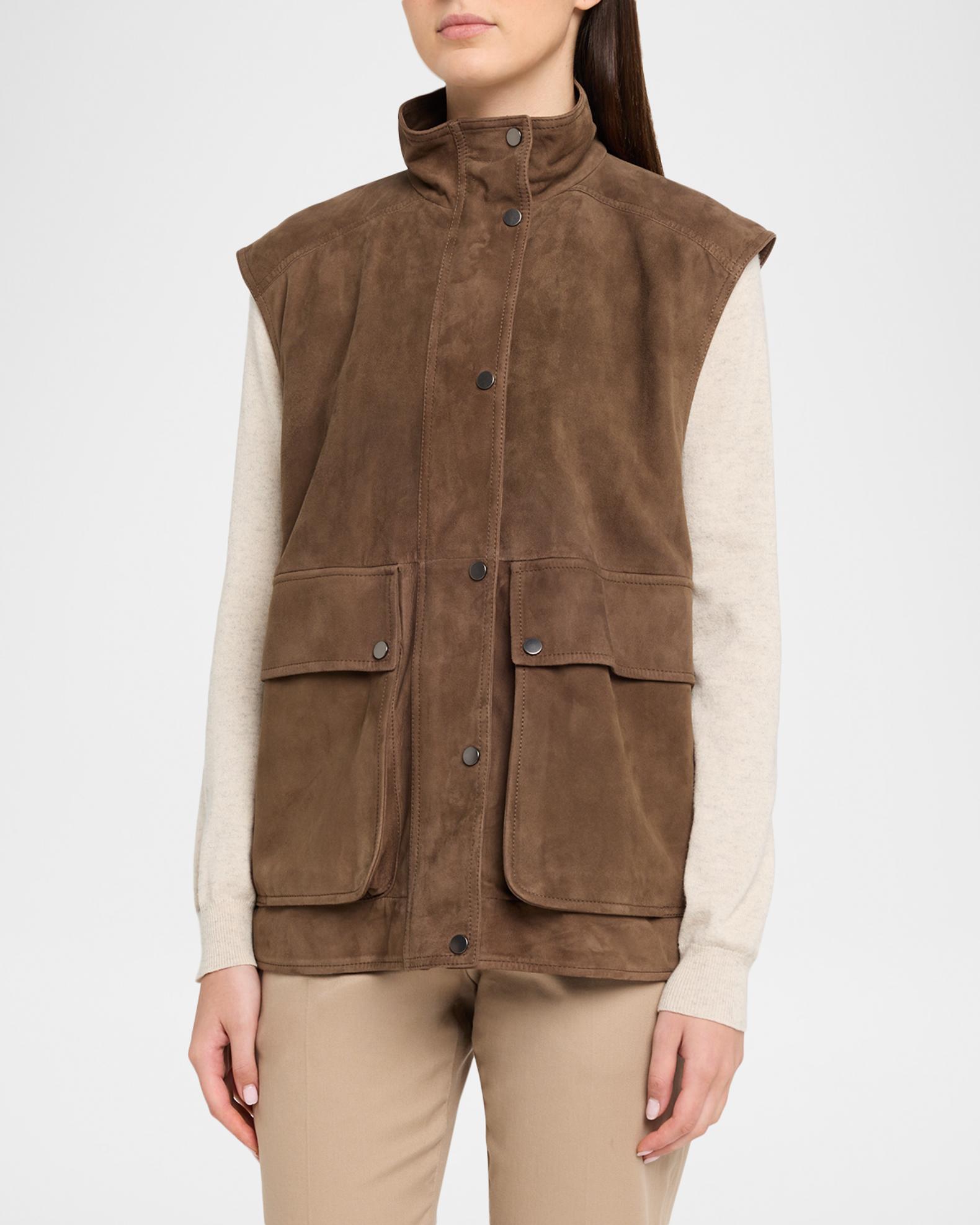 Brunello Cucinelli Couture Suede Utility Vest | Neiman Marcus