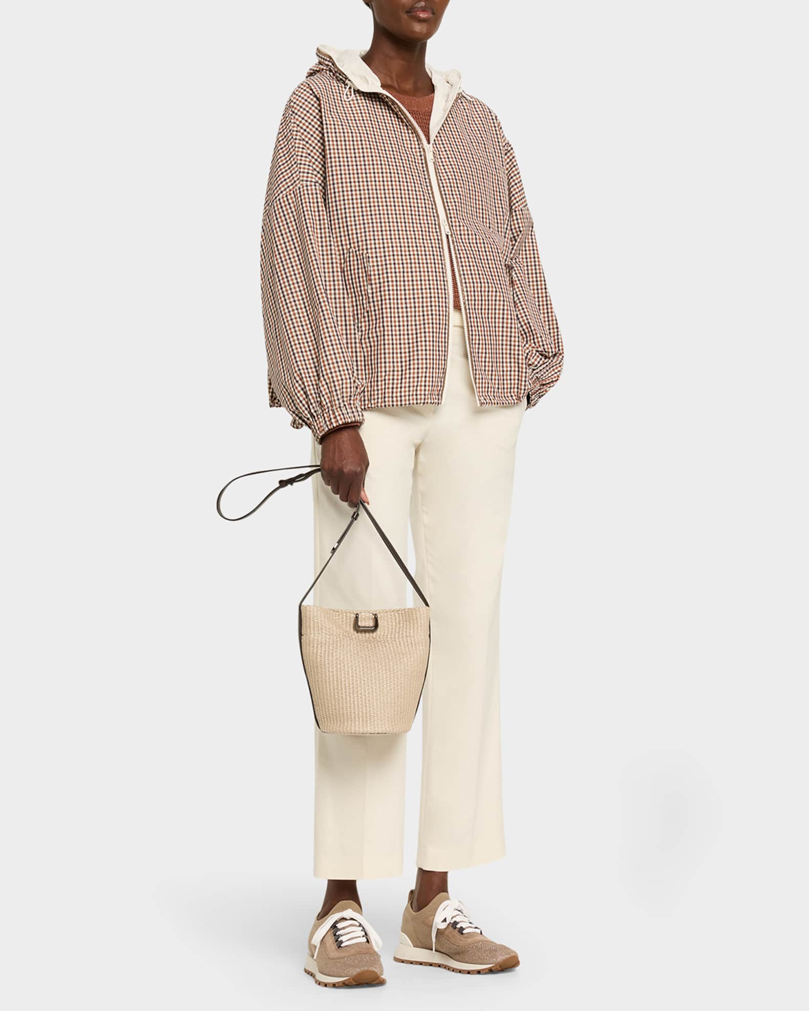 Stretch Cotton Gabardine Kickflare Ankle Cigarette Pants