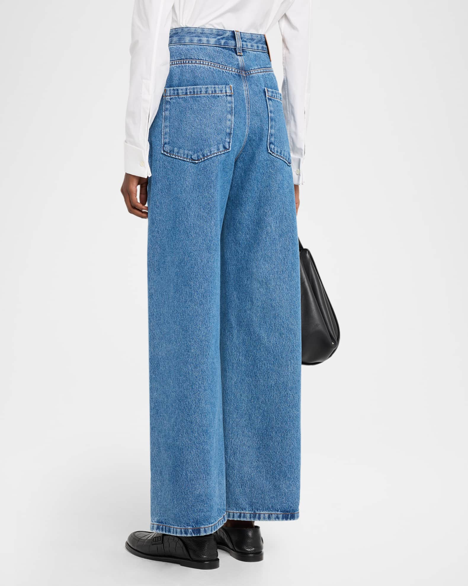 Loewe Anagram Baggy Wide-Leg Jeans | Neiman Marcus