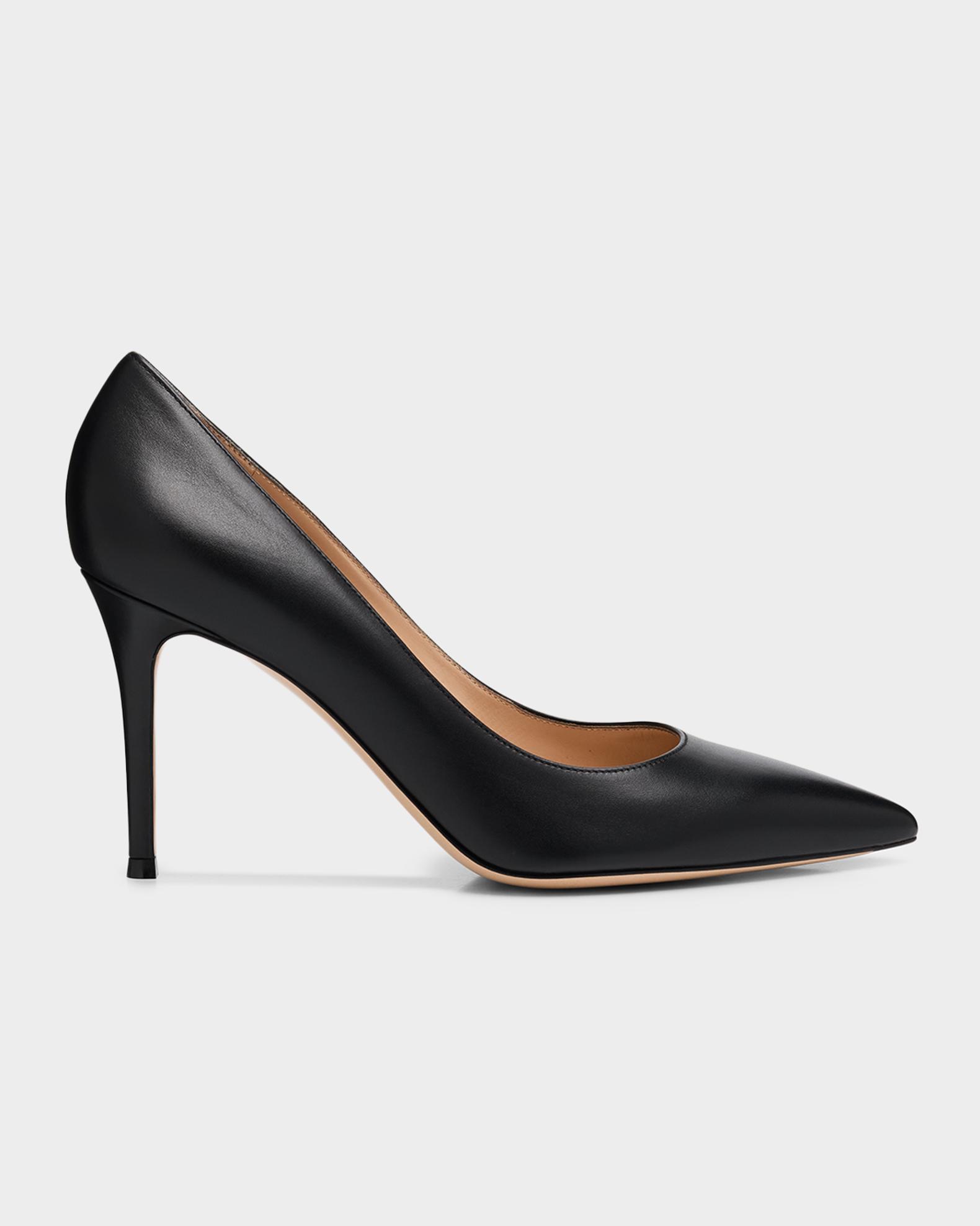 Gianvito Rossi 85mm Gianvito Leather Pointed-Toe Pumps | Neiman Marcus