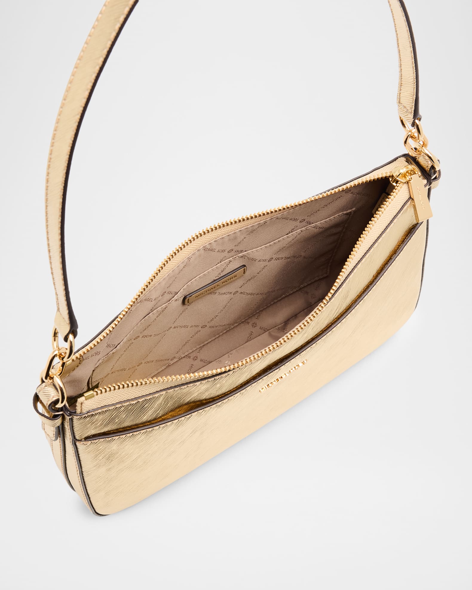 MICHAEL Michael Kors Jet Set Medium Metallic Faux Leather Shoulder