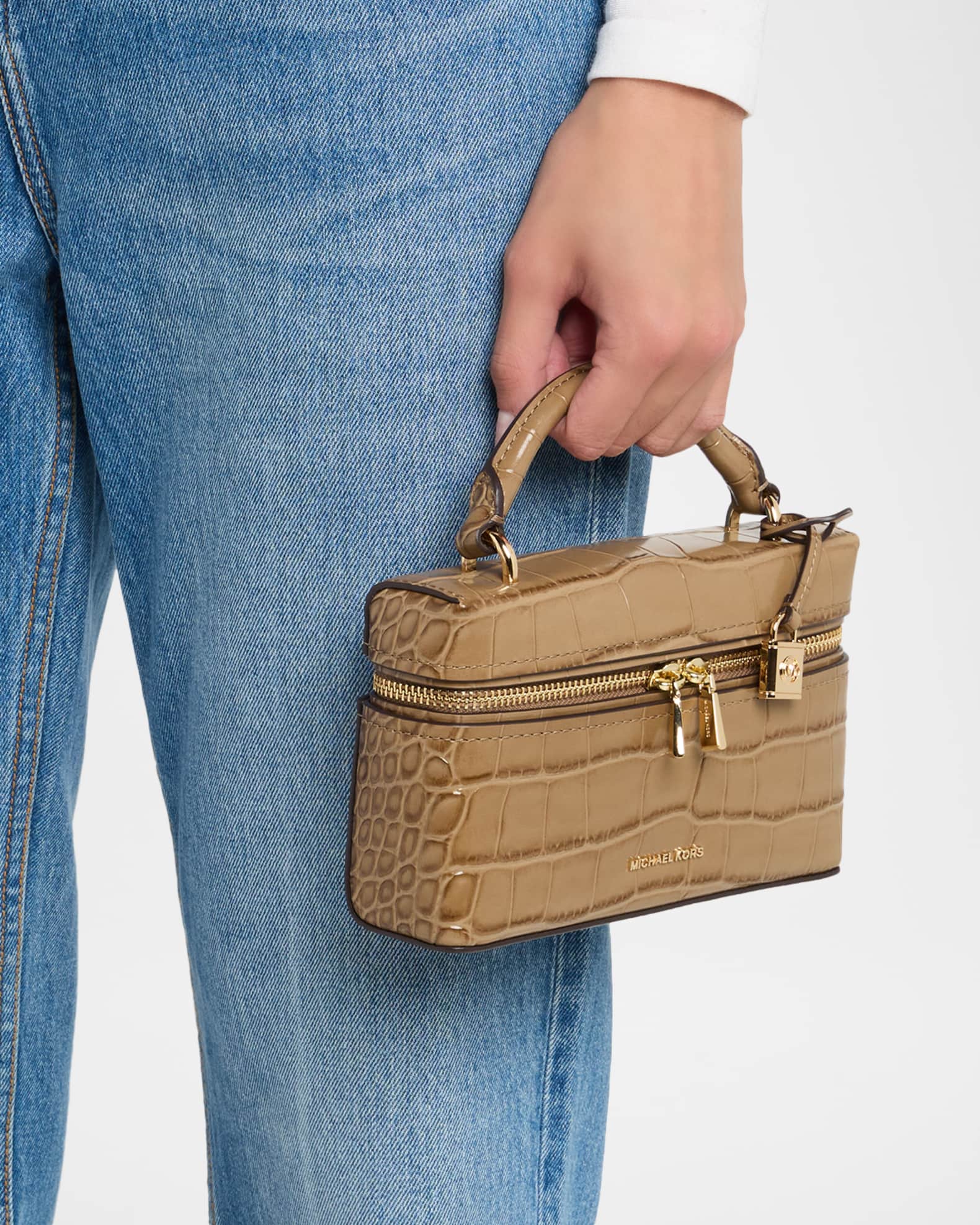 MICHAEL Michael Kors Jana Extra-Small Croc-Embossed Leather
