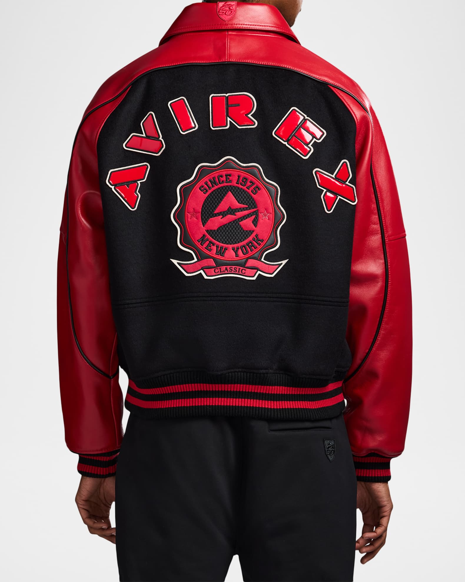 AVIREX Men's Classic Wool Leather Varsity Jacket | Neiman Marcus