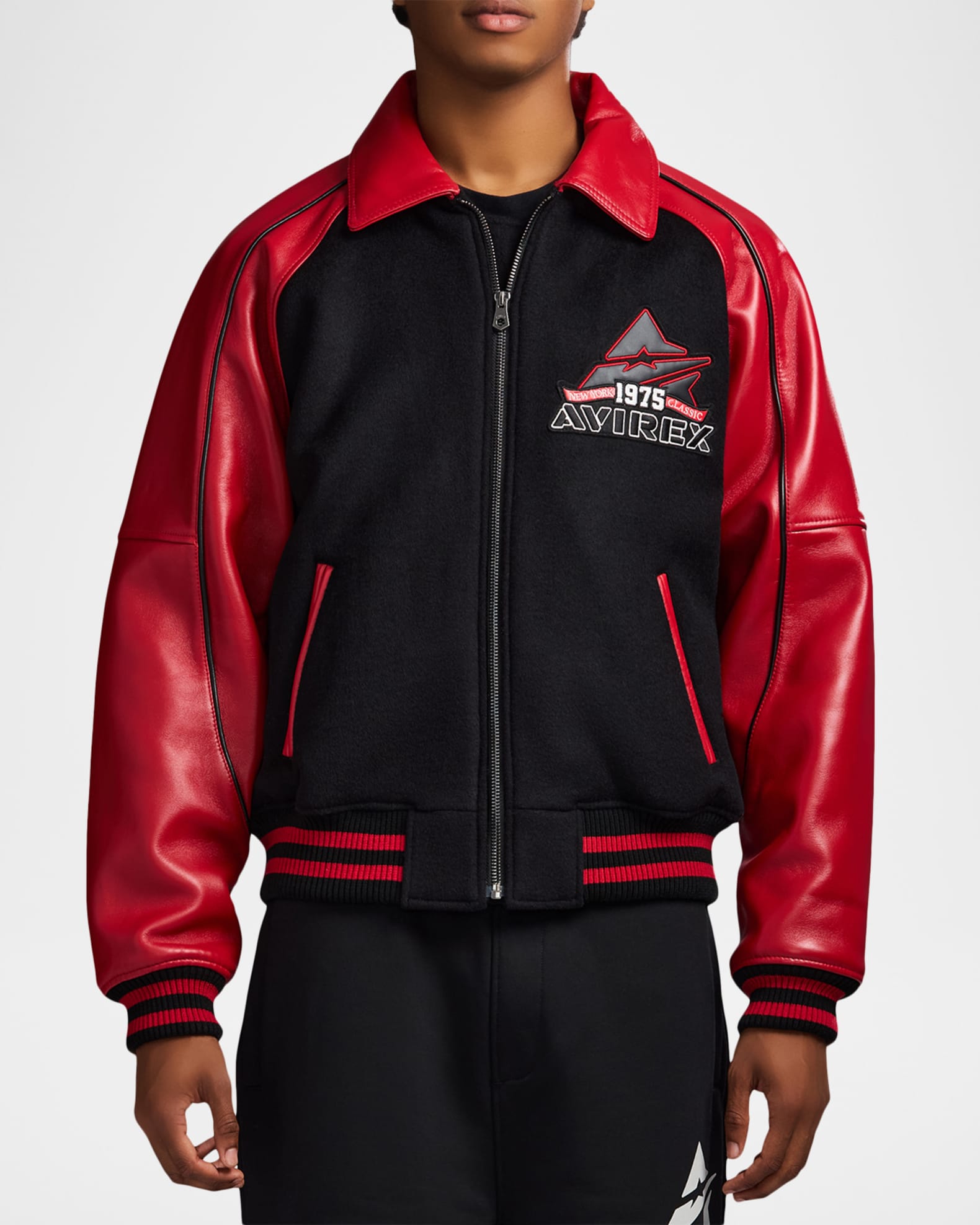 AVIREX Men's Classic Wool Leather Varsity Jacket | Neiman Marcus