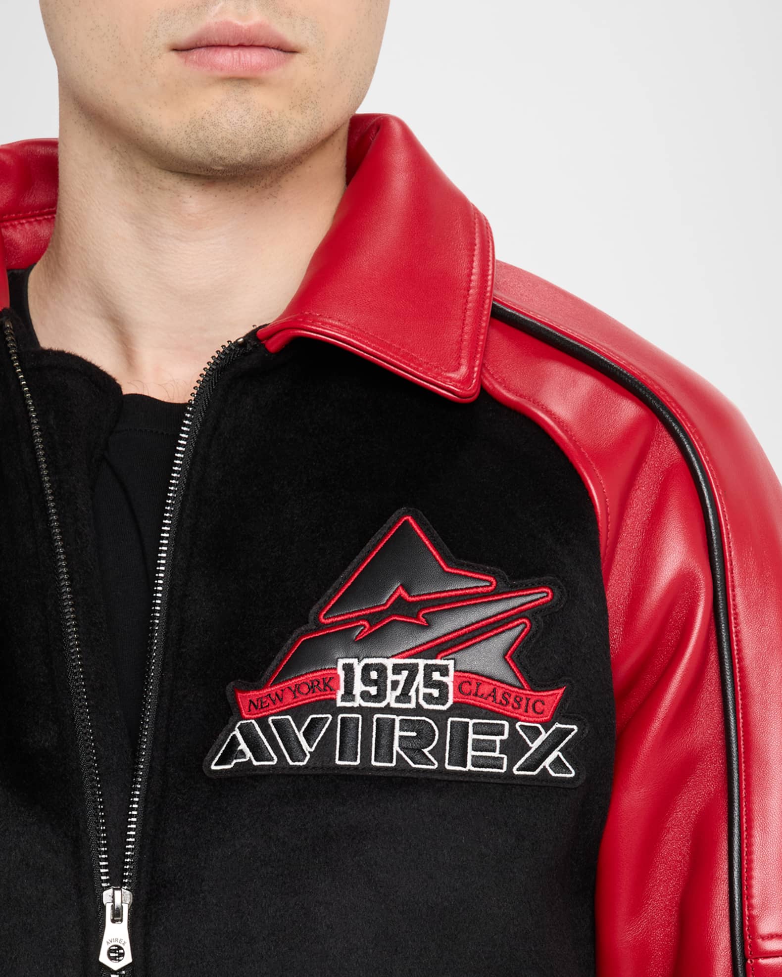 AVIREX Men's Classic Wool Leather Varsity Jacket | Neiman Marcus