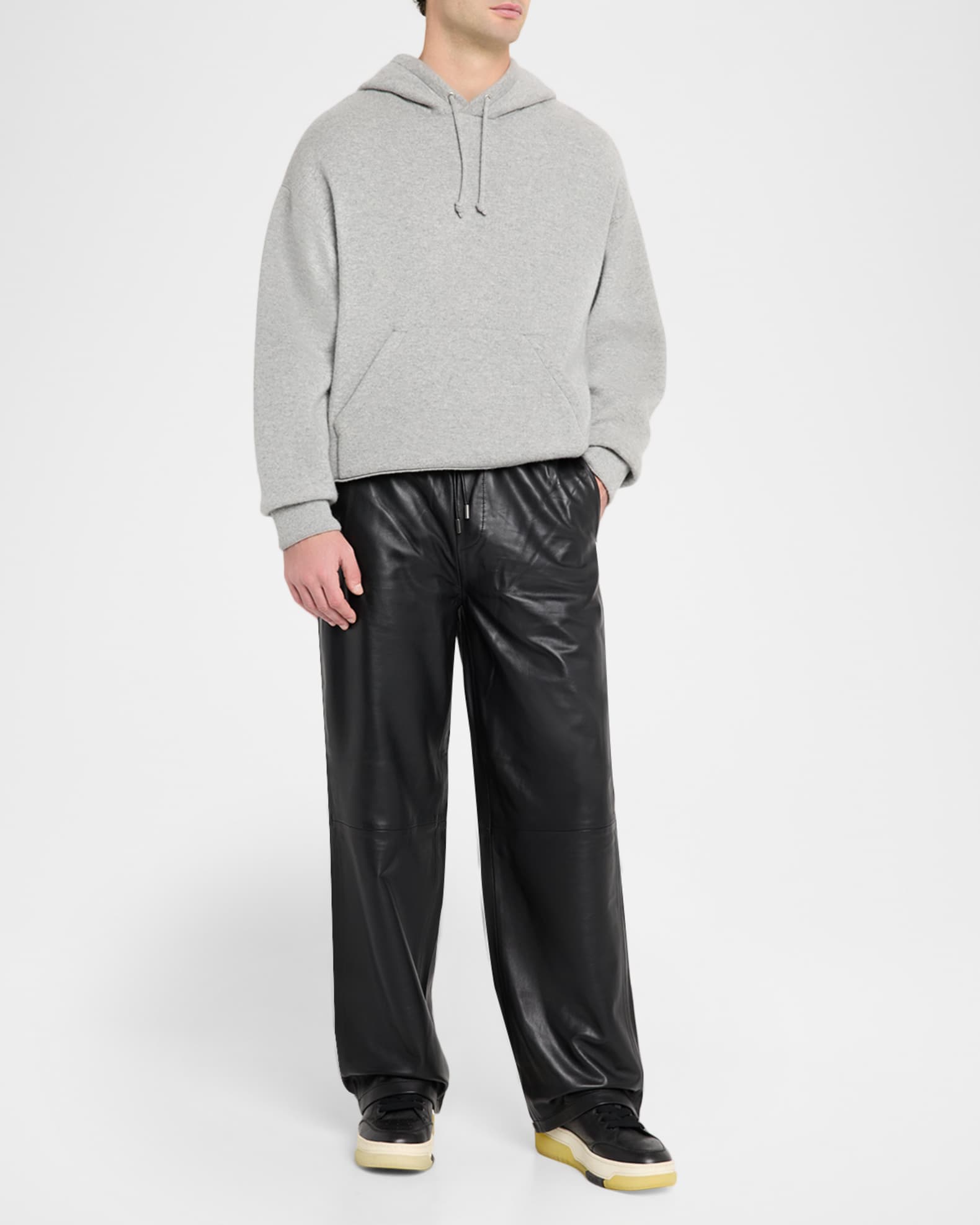 AVIREX Men's Nappa Leather Track Pants | Neiman Marcus