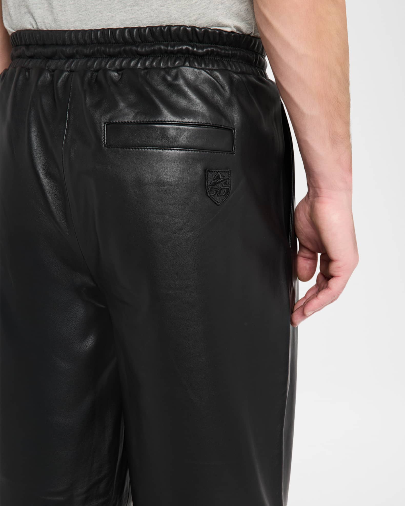 AVIREX Men's Nappa Leather Track Pants | Neiman Marcus