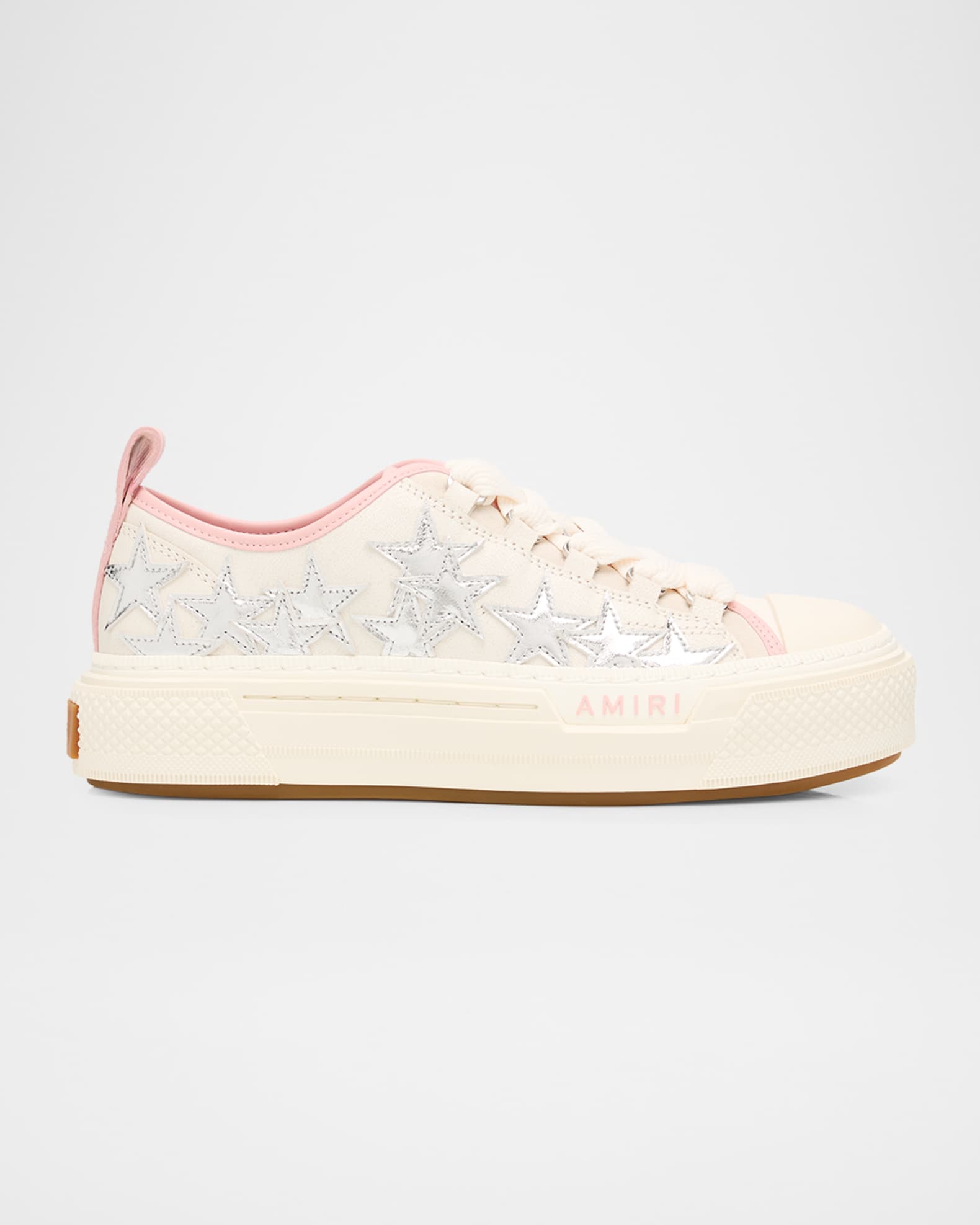 Amiri Metallic Stars Court Low Leather Low-Top Sneakers | Neiman