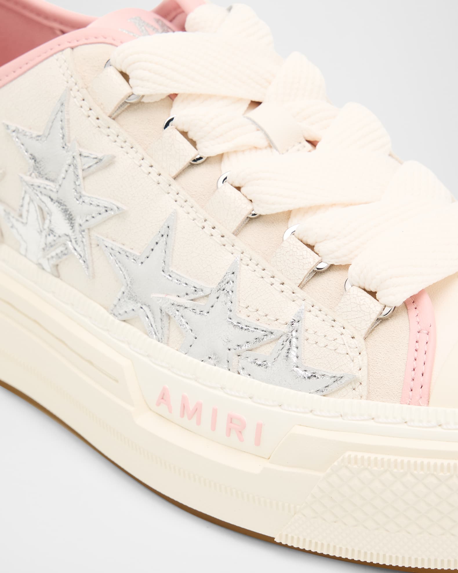 Amiri Metallic Stars Court Low Leather Low-Top Sneakers | Neiman