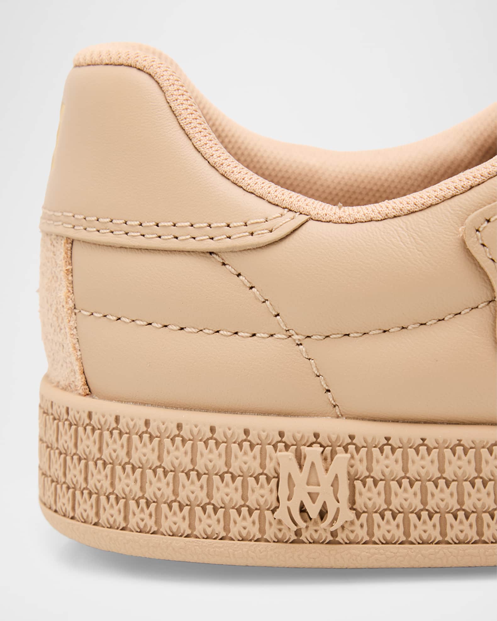Amiri Pacific Football Quilted Mixed Leather Low-Top Sneakers