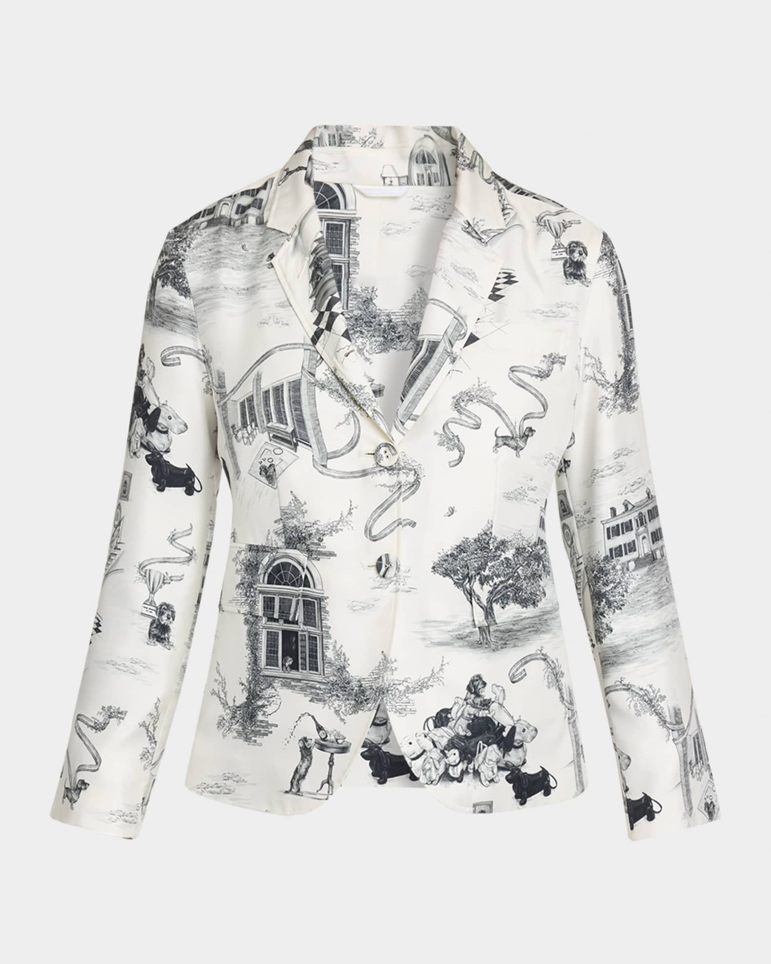 Thom Browne Hector Toile Unconstructed Silk Twill Fit 3 Sportcoat