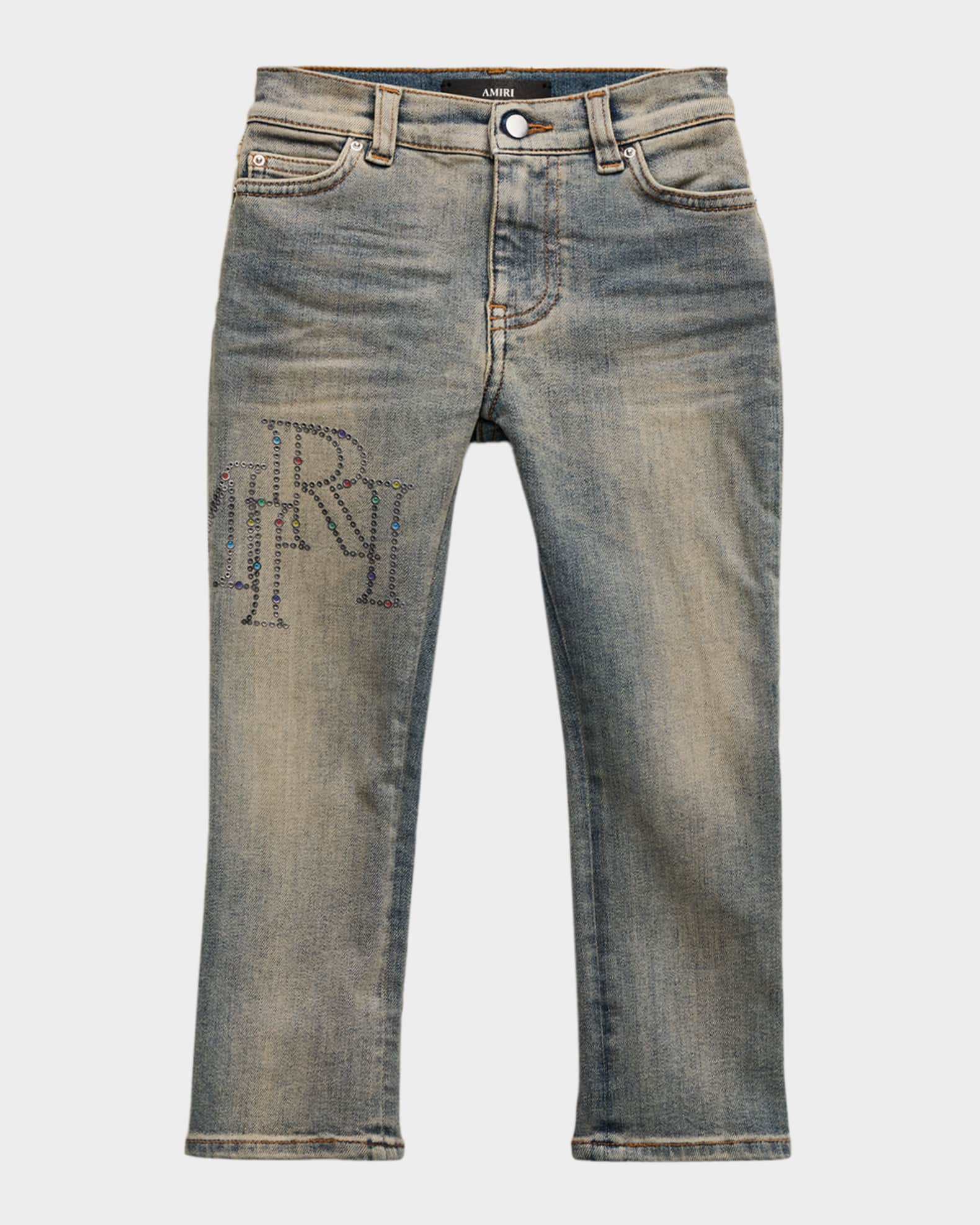 Amiri Kid's Staggered Denim Jeans | Neiman Marcus