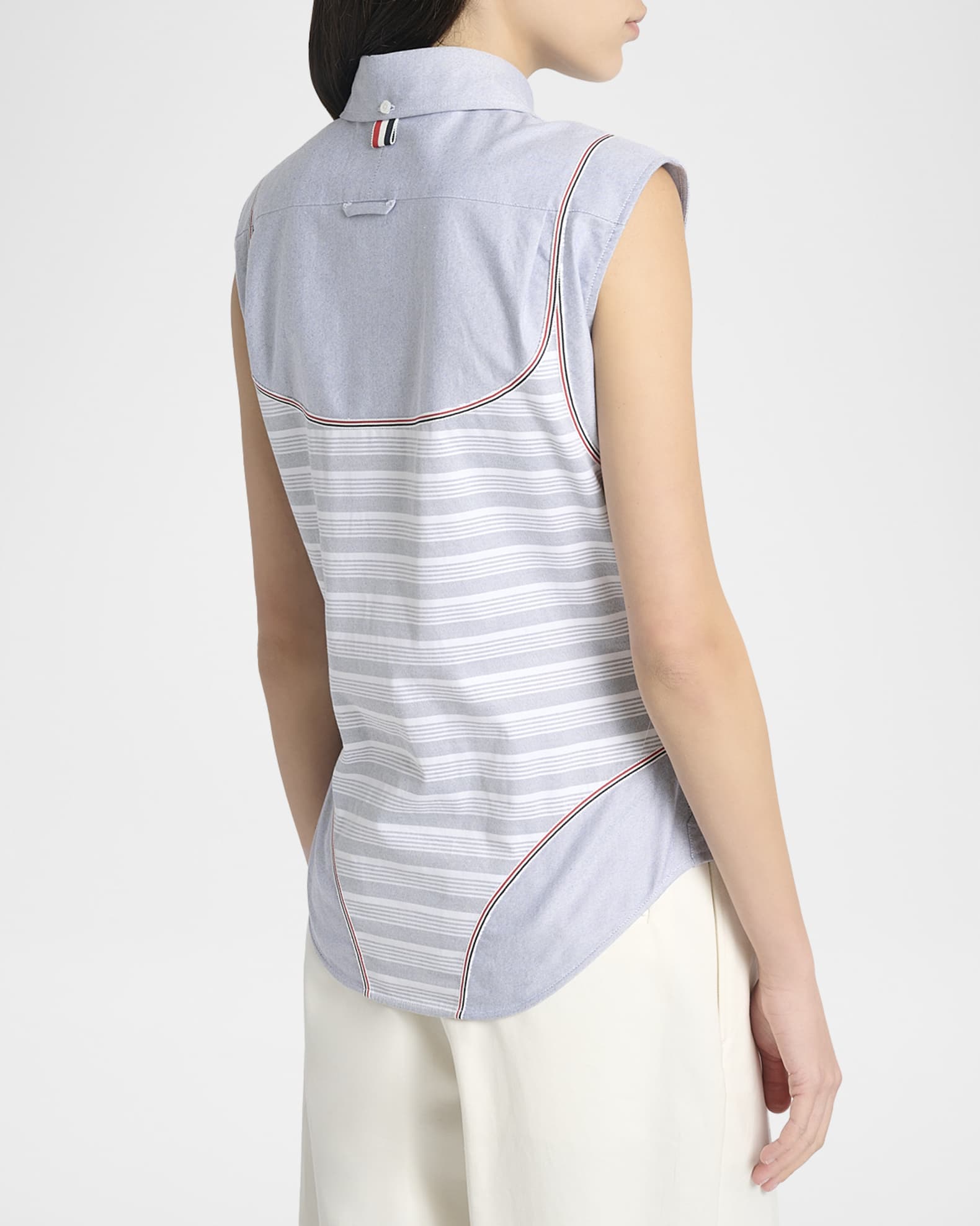 Thom Browne Sleeveless Swimsuit Trompe L'oeil Button-Down Shirt