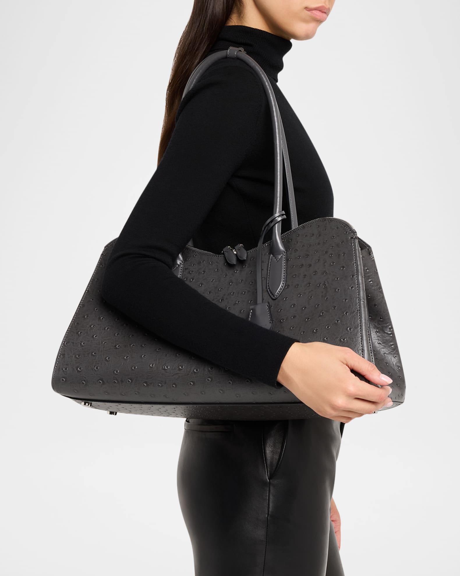 Stella McCartney Ryder Vegan Ostrich Leather Shoulder Bag | Neiman