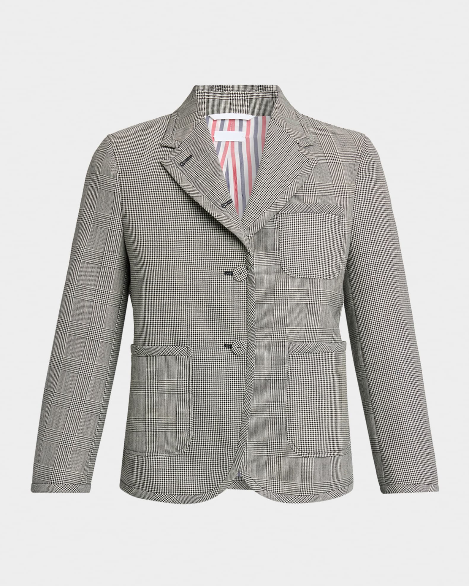 Thom Browne Fit 2 Multi-Check Crop Single-Breasted Sport Coat