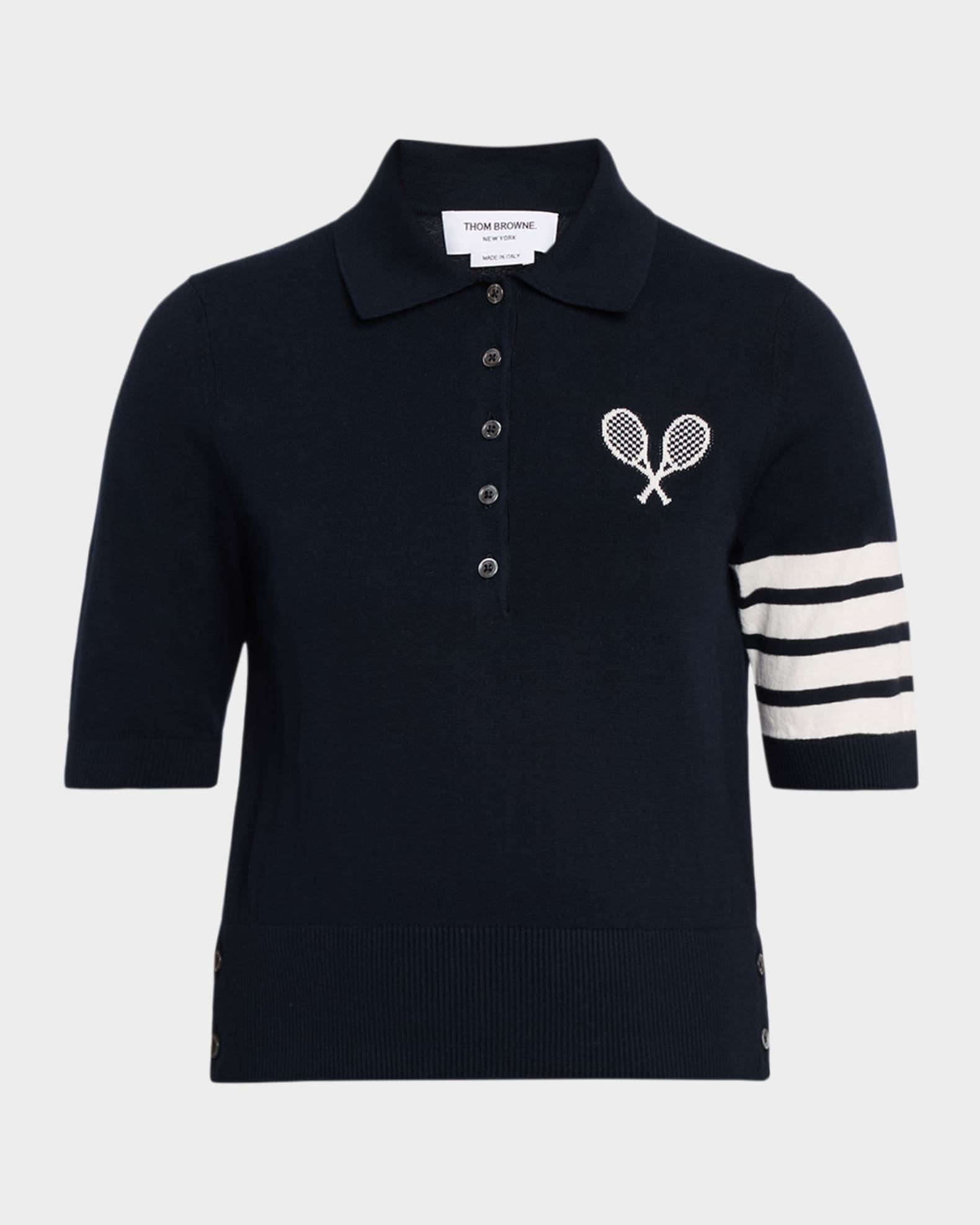 Thom Browne Tennis Racquets V-Neck Cardigan | Neiman Marcus