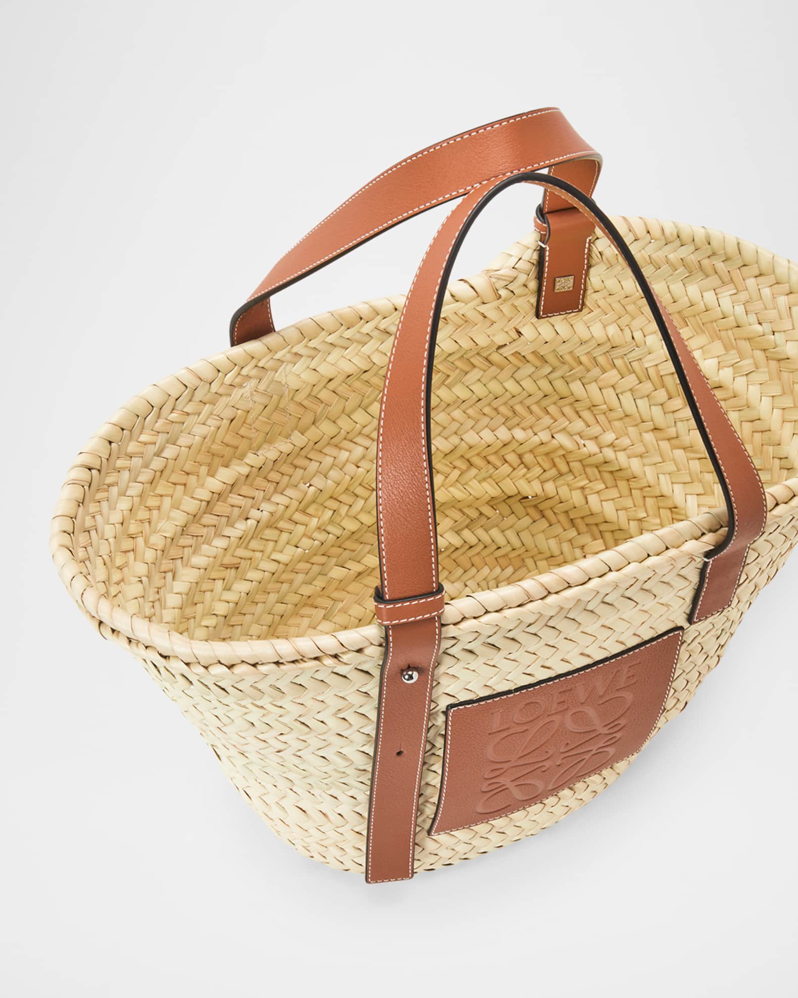 Loewe Basket Medium Woven Raffia Tote Bag | Neiman Marcus