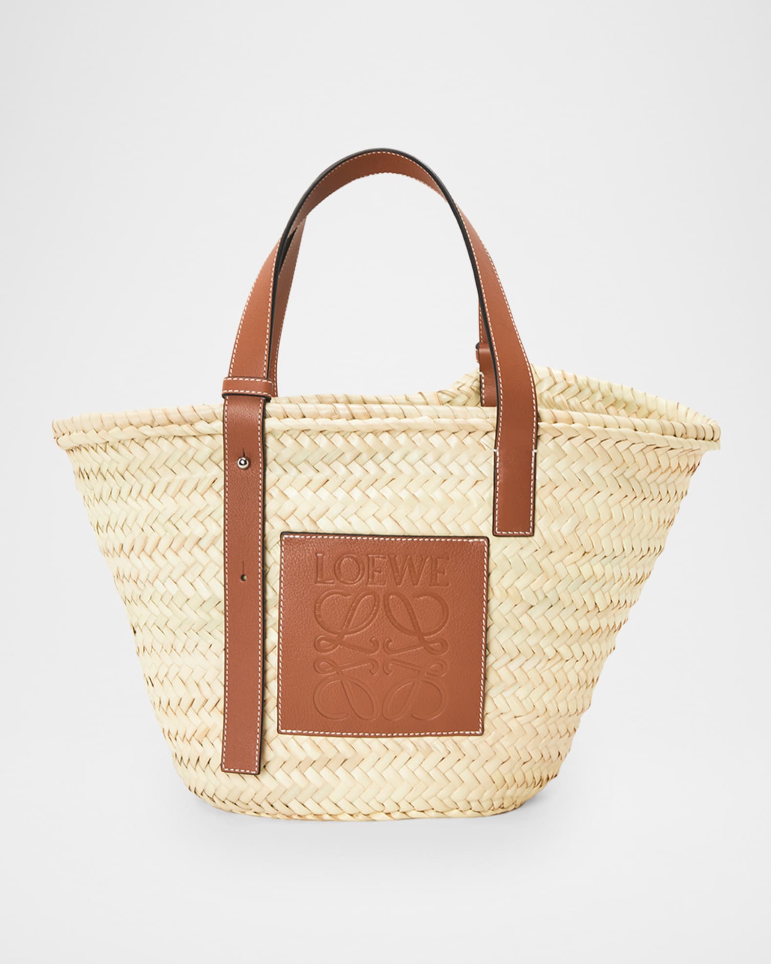 Loewe Basket Medium Woven Raffia Tote Bag | Neiman Marcus