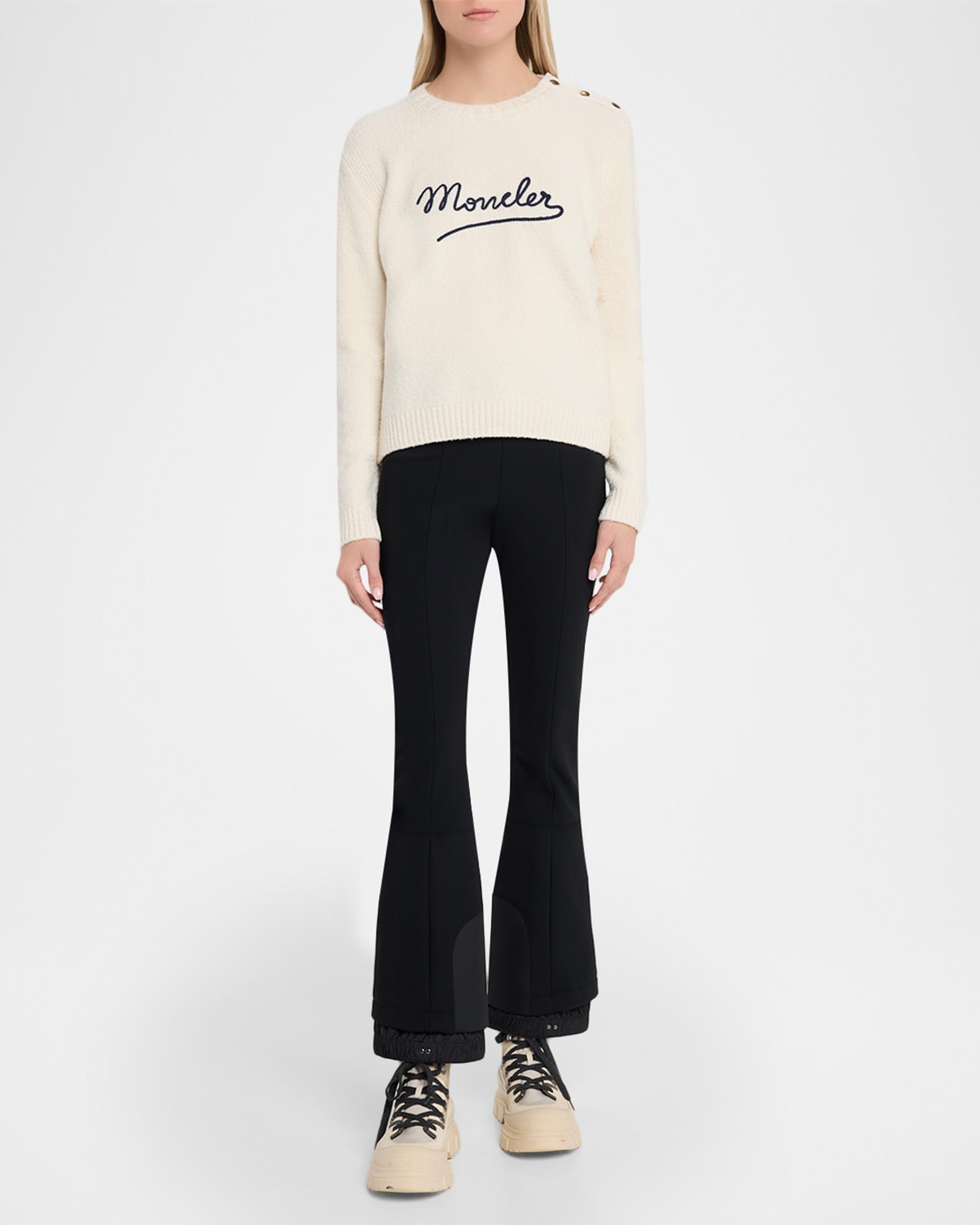 Moncler Crewneck Logo Sweater | Neiman Marcus