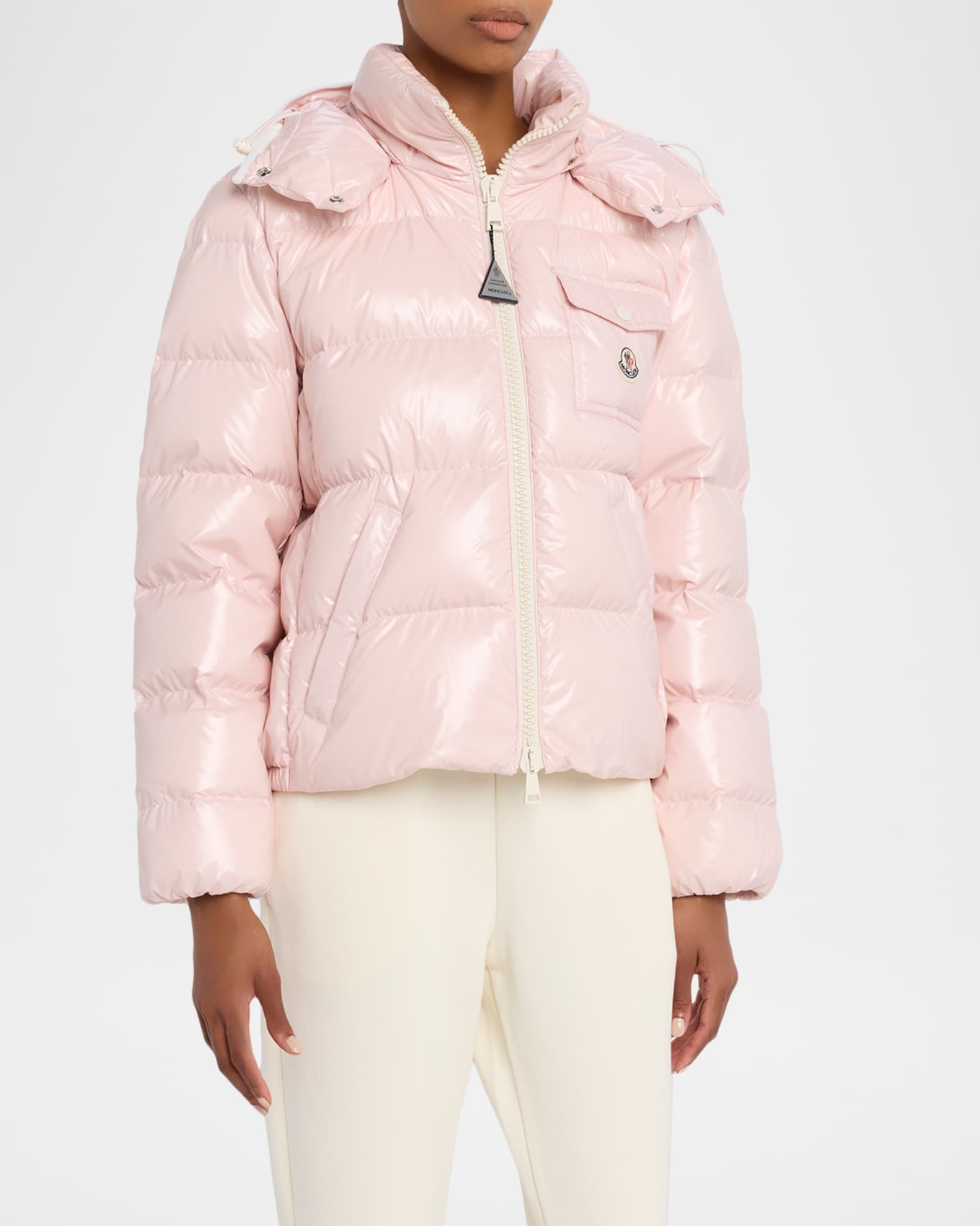 Moncler Andro Hooded Short Down Jacket | Neiman Marcus