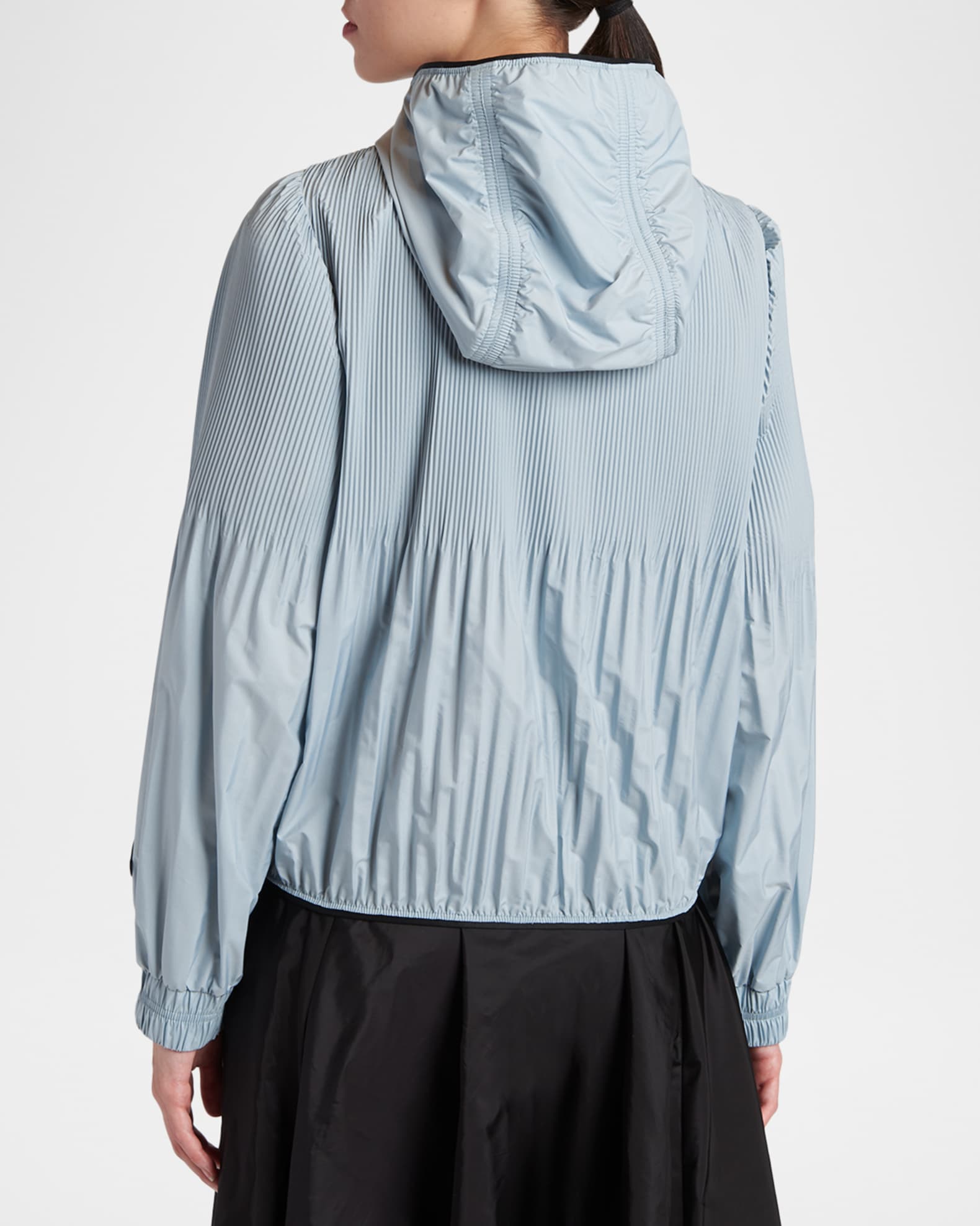 Moncler Anemone Pleated Hooded Jacket | Neiman Marcus